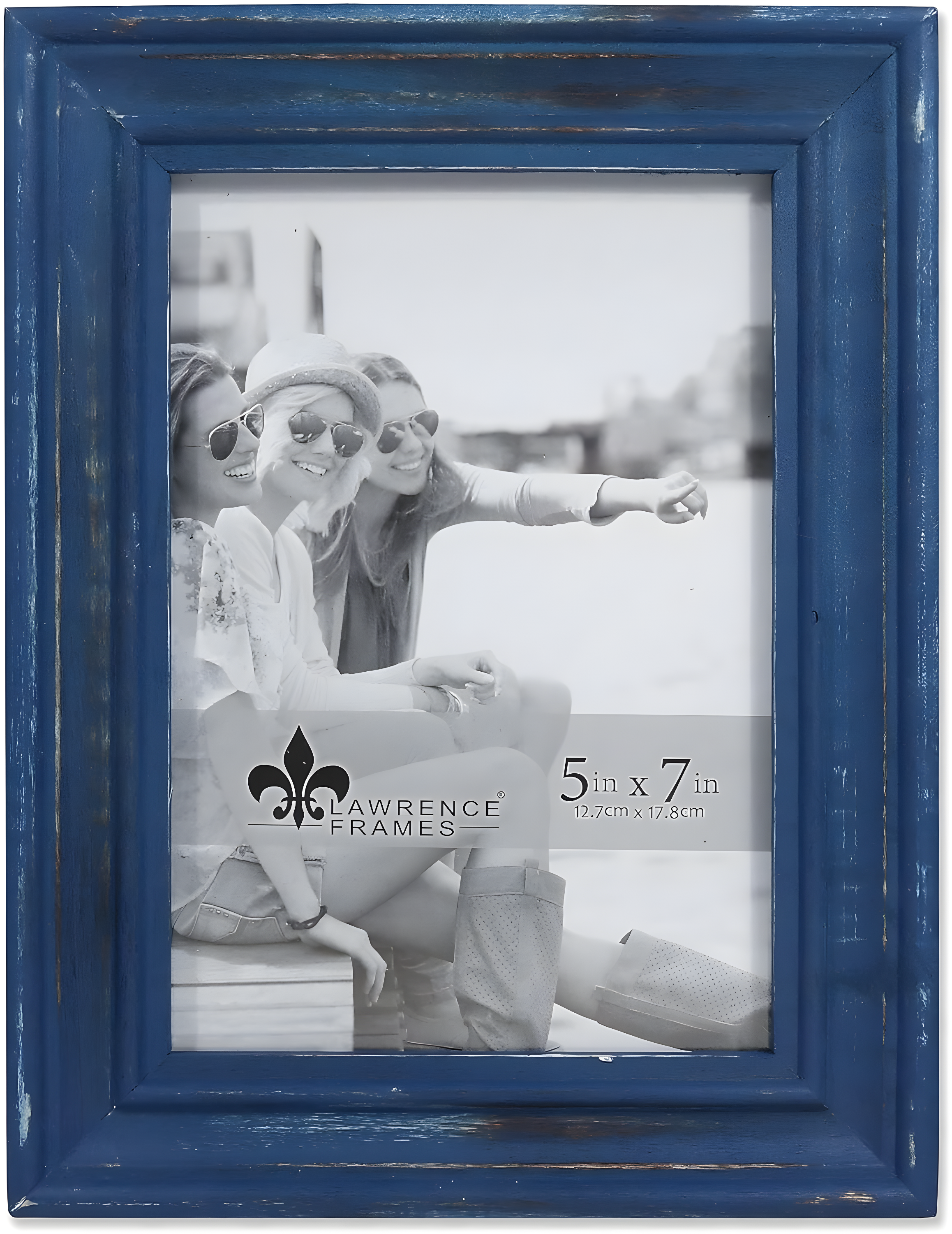 Lawrence Frames 5"W x 7"H Durham Weathered Navy Blue Wood Picture Frame (746657)
