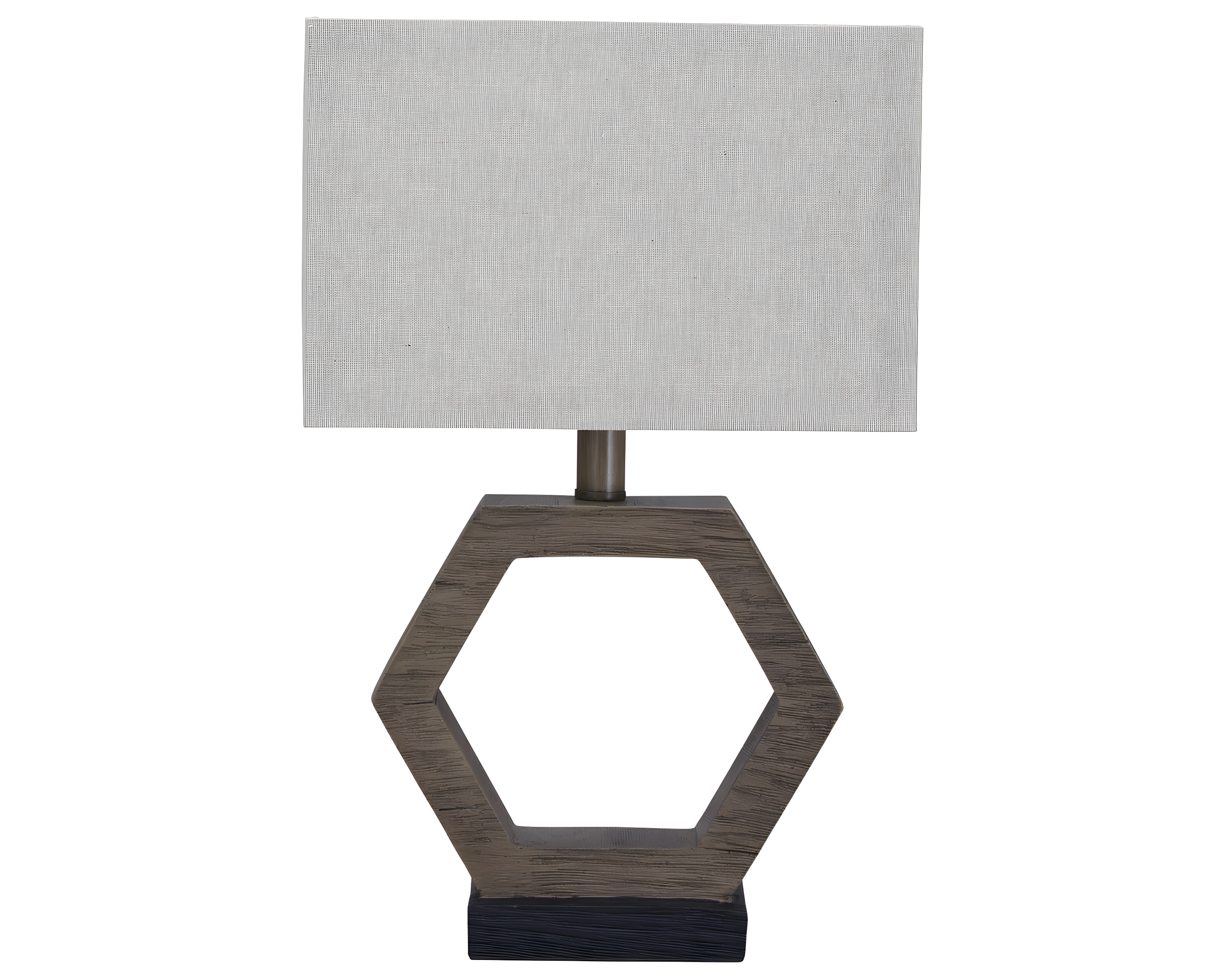 Marilu Table Lamp Gray/Brown - Signature Design by Ashley: Hexagonal Base, Polyester Shade, UL Listed
