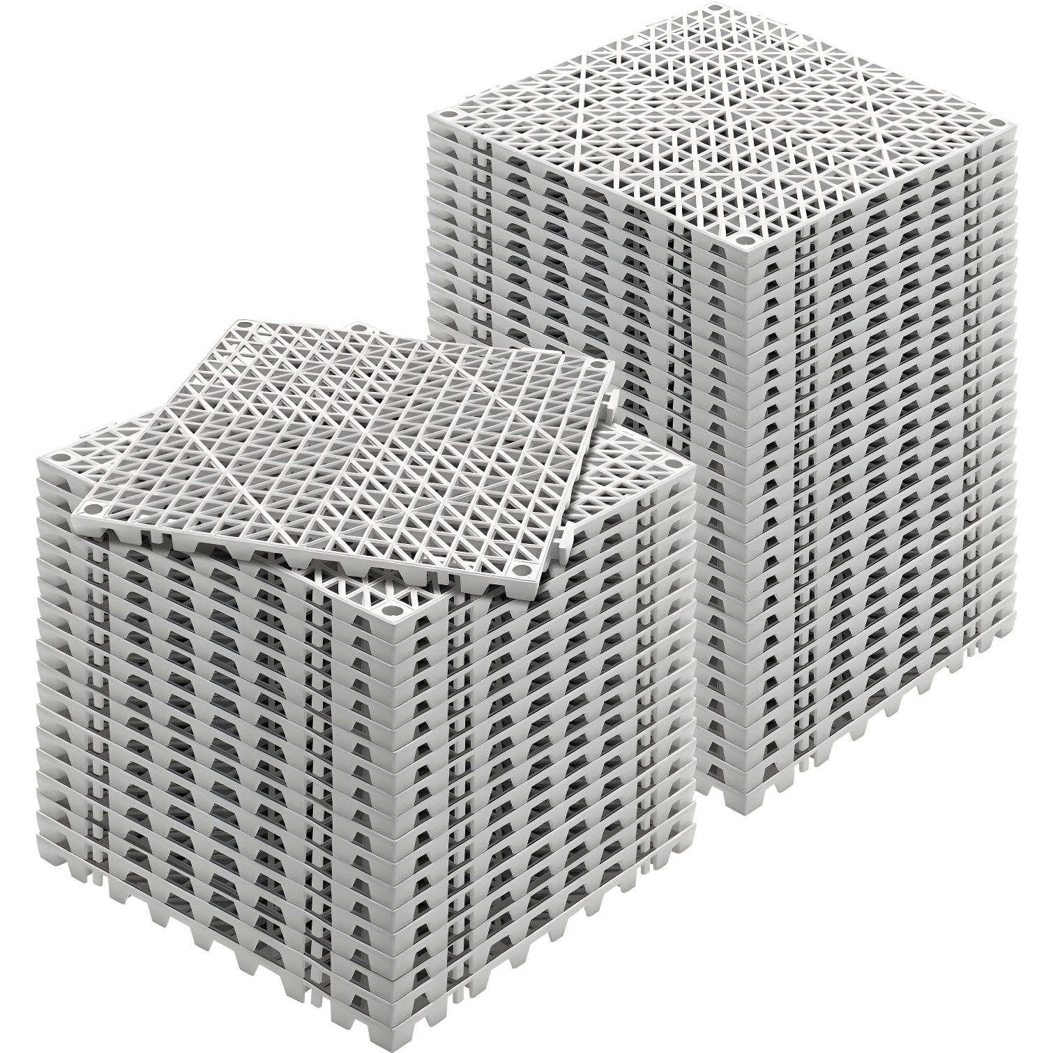VEVOR 12" X 12" Drainage Mats In Different Colors VEVOR 12'' W x 12'' L Garage Flooring Drain Tiles (Set of 50)