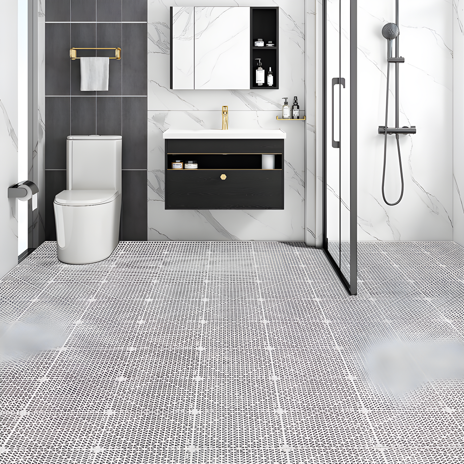 VEVOR 12" X 12" Drainage Mats In Different Colors VEVOR 12'' W x 12'' L Garage Flooring Drain Tiles (Set of 50)