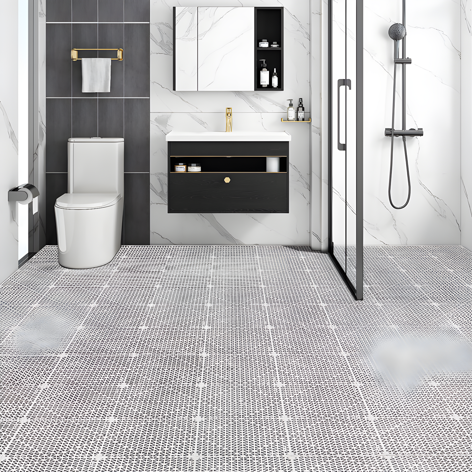 VEVOR 12" X 12" Drainage Mats In Different Colors VEVOR 12'' W x 12'' L Garage Flooring Drain Tiles (Set of 50)