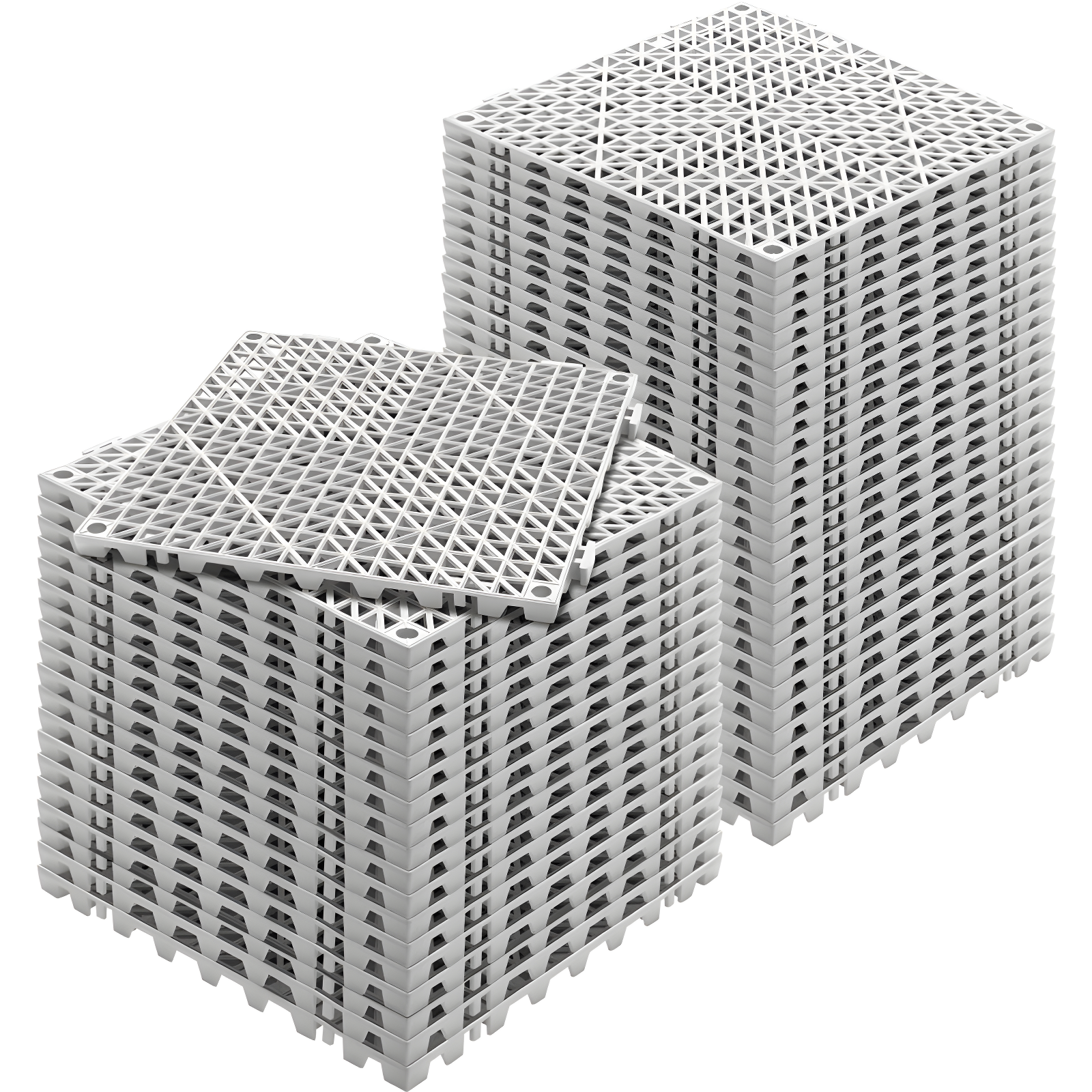 VEVOR 12" X 12" Drainage Mats In Different Colors VEVOR 12'' W x 12'' L Garage Flooring Drain Tiles (Set of 50)