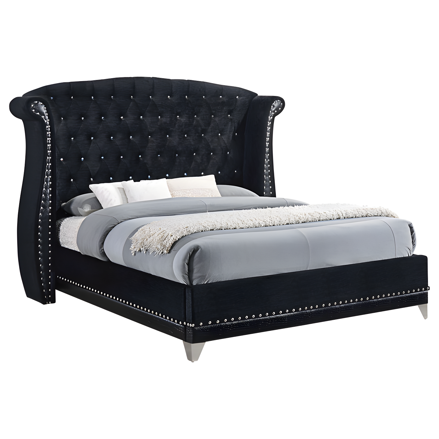 Barzini Upholstered Wingback Bed