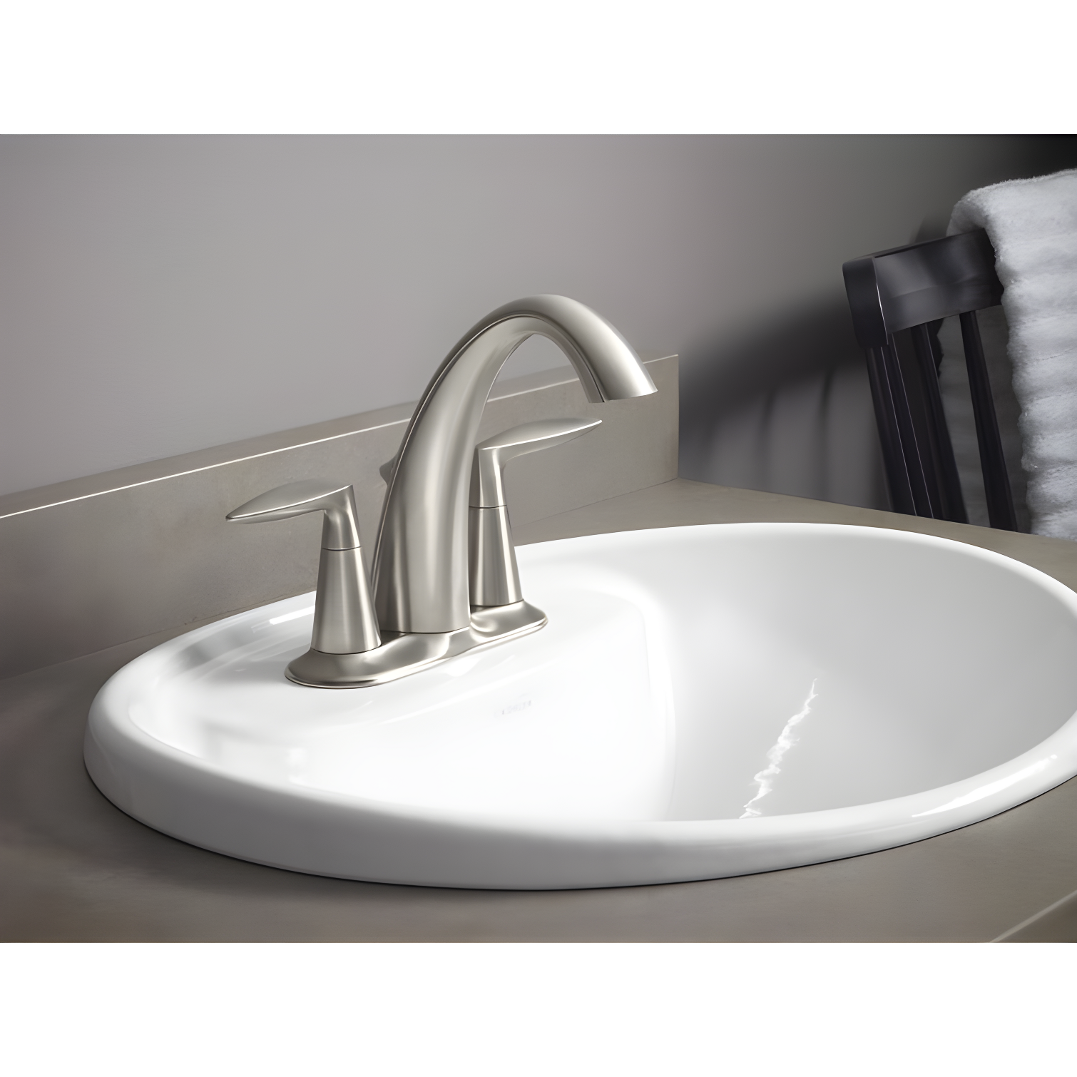 Kohler Alteo® Centerset 4" Bathroom Faucet with Pop-Up Drain Assembly, 2-Handle Bathroom Sink Faucet, 1.2 gpm