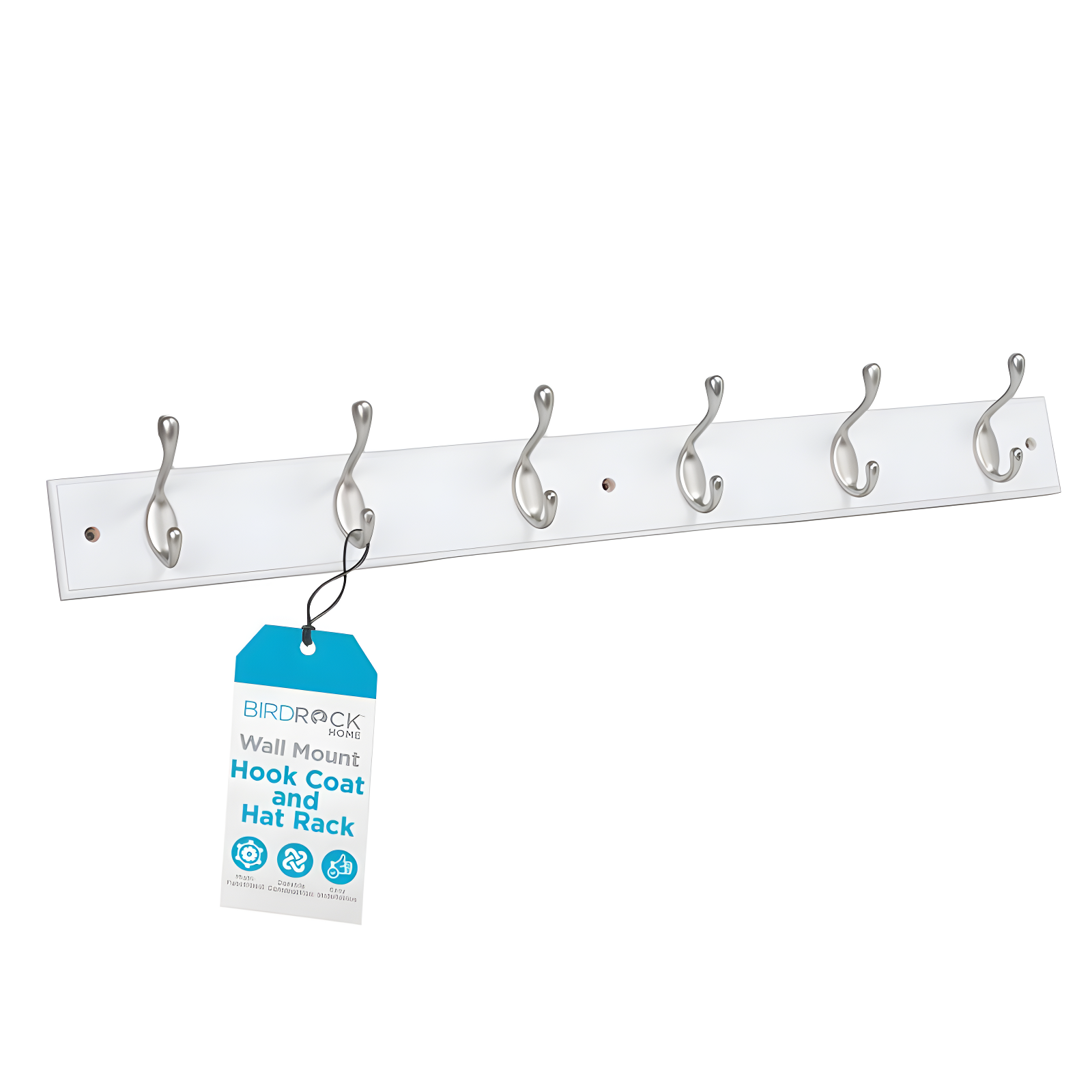 Wall 6 - Hook Wall Mounted Coat Rack