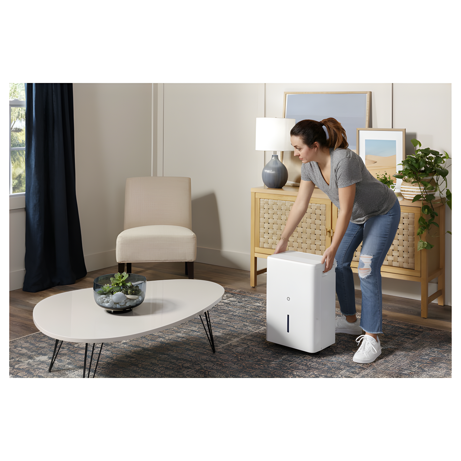 GE Appliances 35 Pints Tower Dehumidifier for Rooms up to 200 Cubic Feet