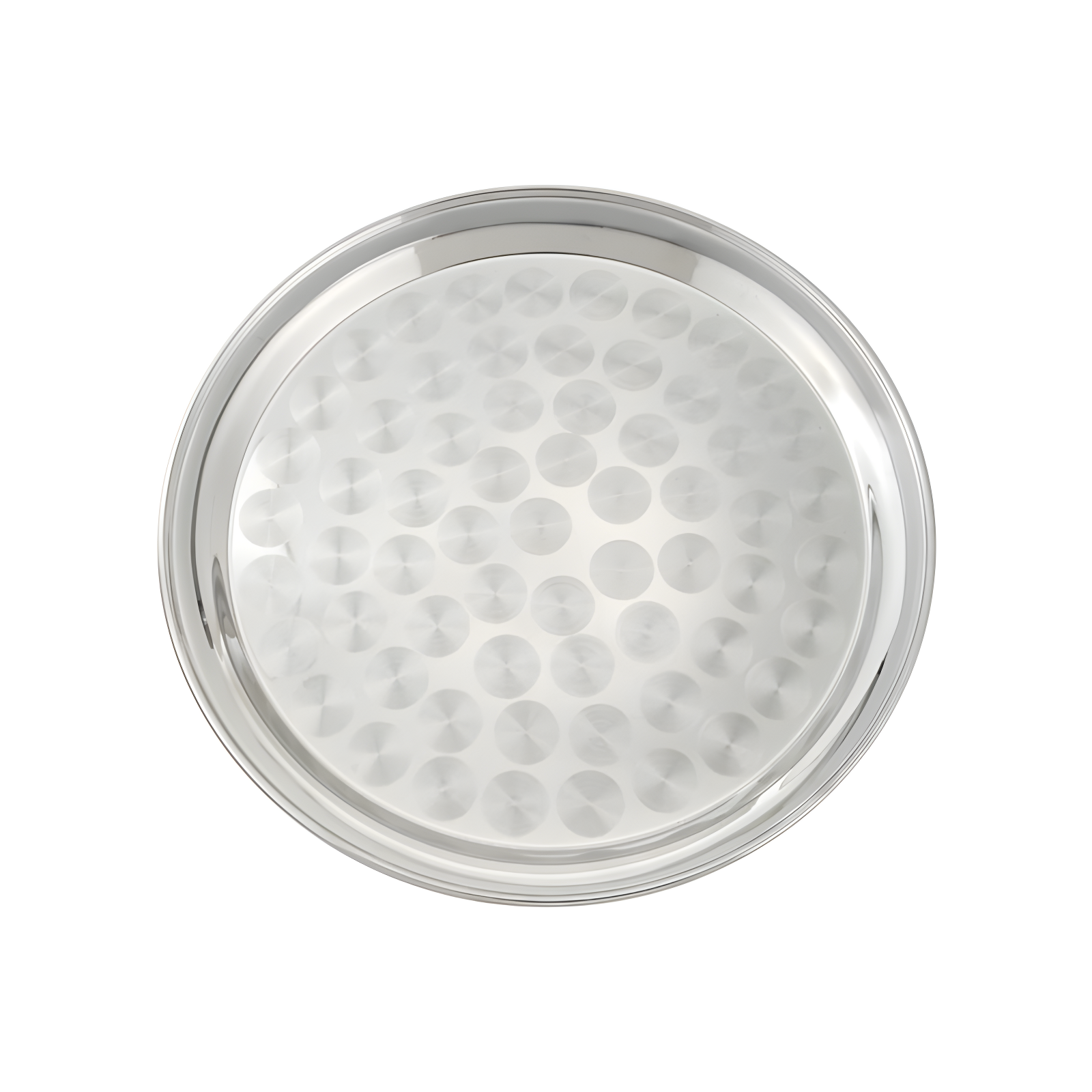 Winco Serving Tray with Swirl Pattern, Stainless Steel, Round, 16"
