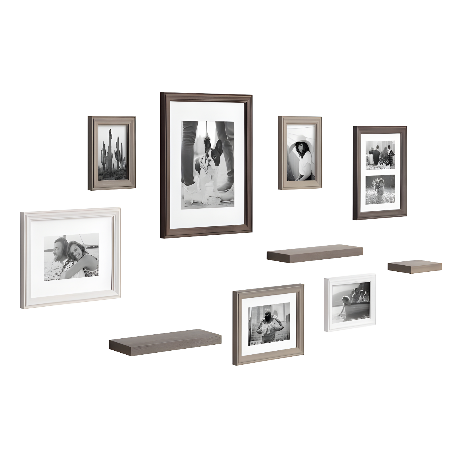 10pc Bordeaux Frame Box Set Gray/Brown - Kate & Laurel All Things Decor