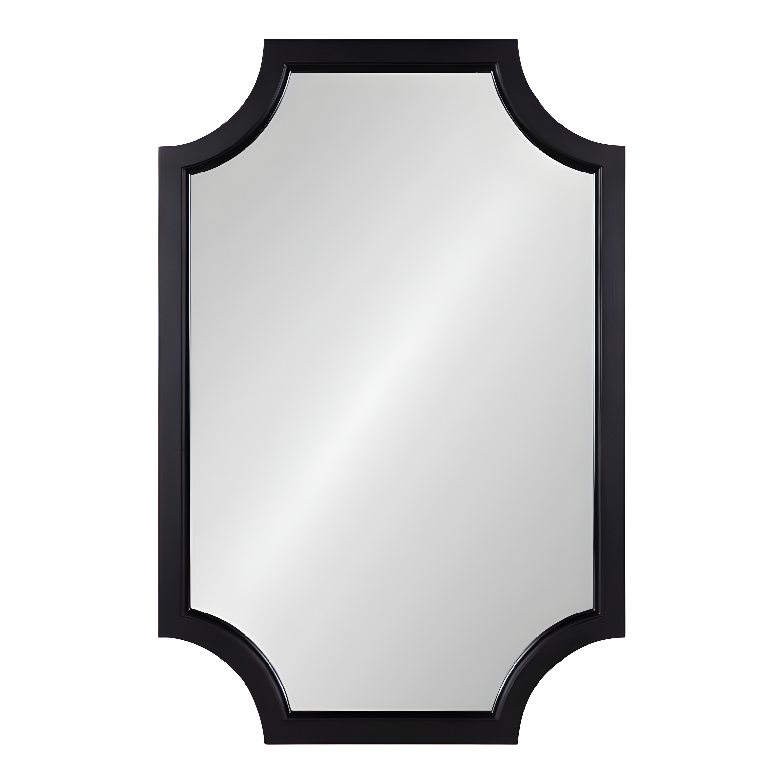 20" x 30" Hogan Scallop Wall Mirror Black - Kate & Laurel All Things Decor: MDF Frame, Easy Wall Mount