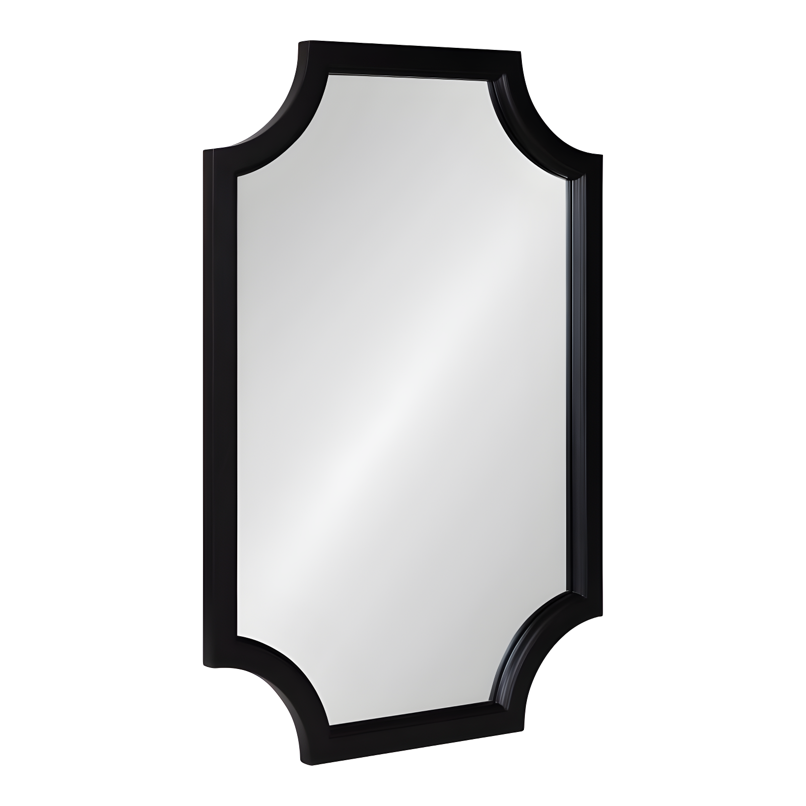 20" x 30" Hogan Scallop Wall Mirror Black - Kate & Laurel All Things Decor: MDF Frame, Easy Wall Mount