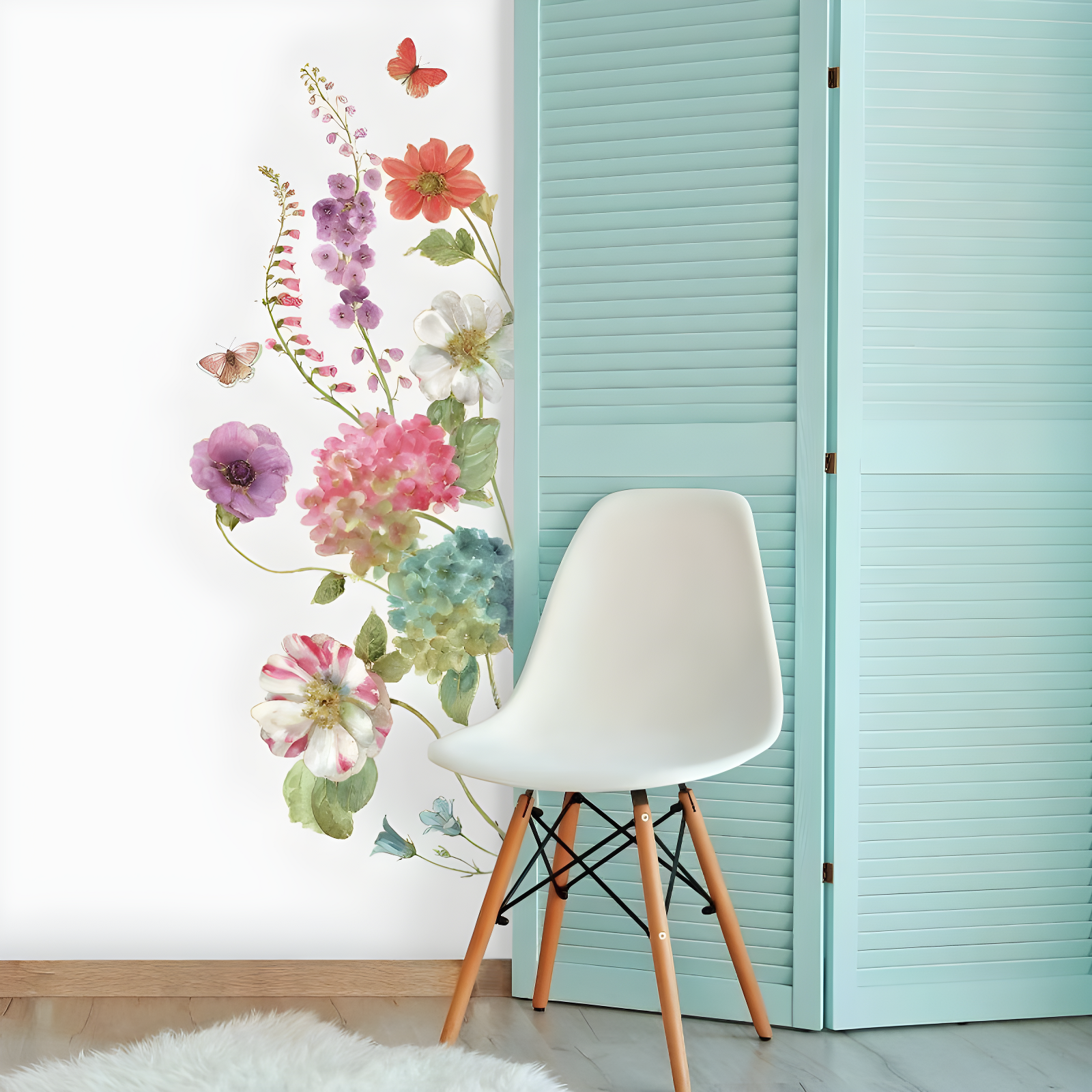 Lisa Audit Garden Flowers Peel and Stick Giant Wall Decal - RoomMates: Removable Floral Home Decor