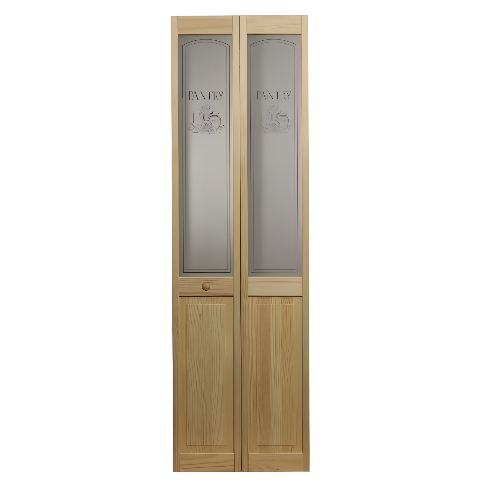 80'' Solid Wood Glass Unfinished Bi-Fold Door