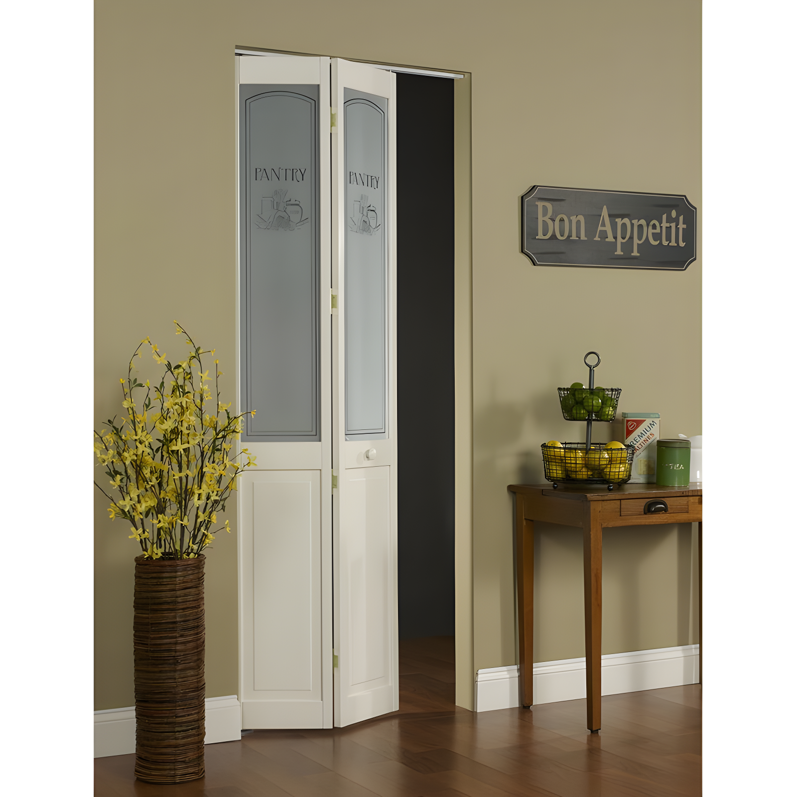 80'' Solid Wood Glass Unfinished Bi-Fold Door