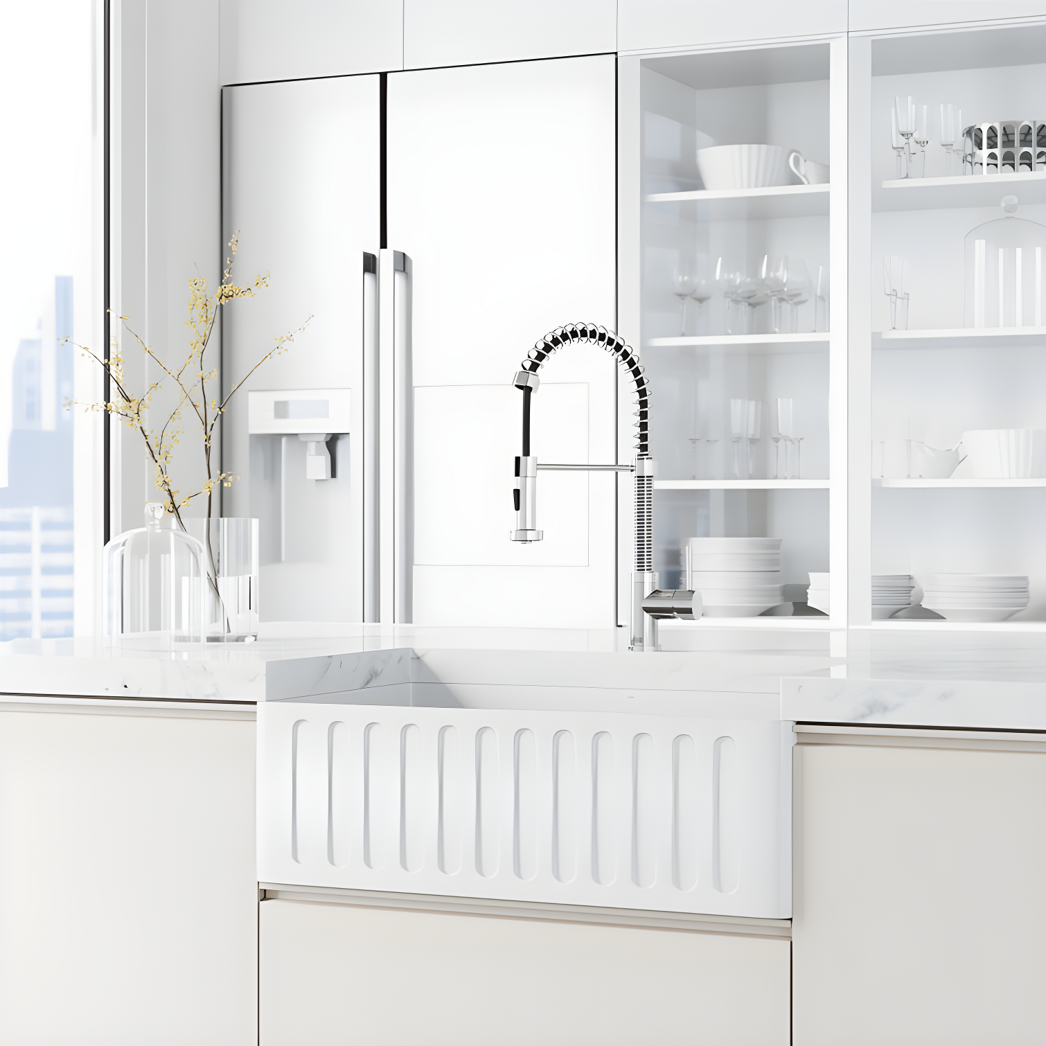 Edison 19" H 1-handle Pull-Down 2-Function Sprayer Kitchen Faucet