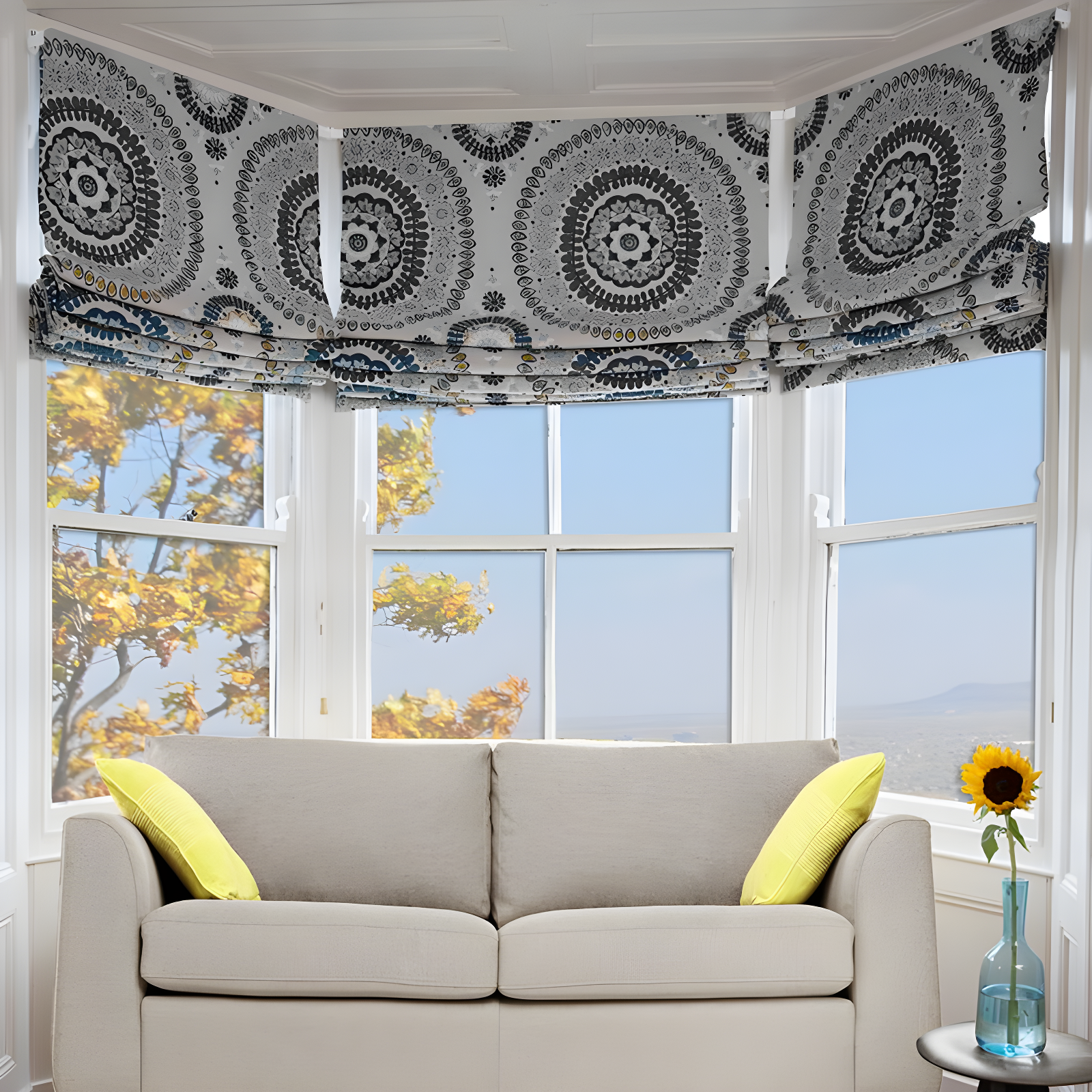 Symple Stuff Bencomo Adjustable Bay Window Single Curtain Rod