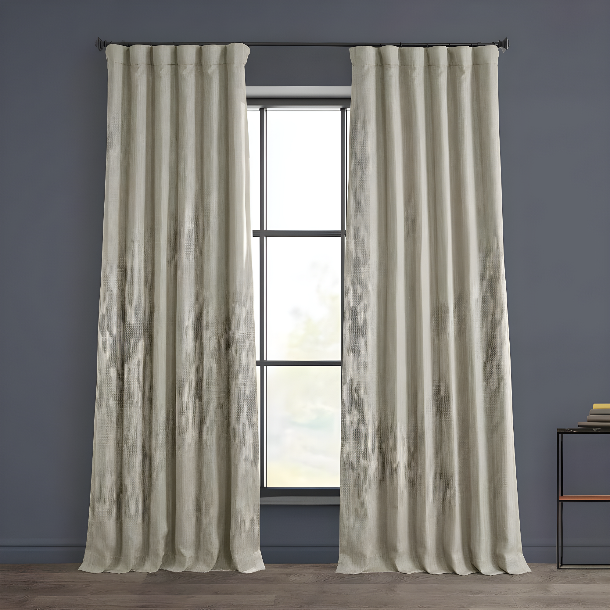 HPD Half Price Drapes Oatmeal Faux Linen Room Darkening Curtains for Bedroom & Living Room Curtains (1 Panel), Door & Window Curtains 108 inches long, Rod Pocket curtains & drapes, 50W X 108L