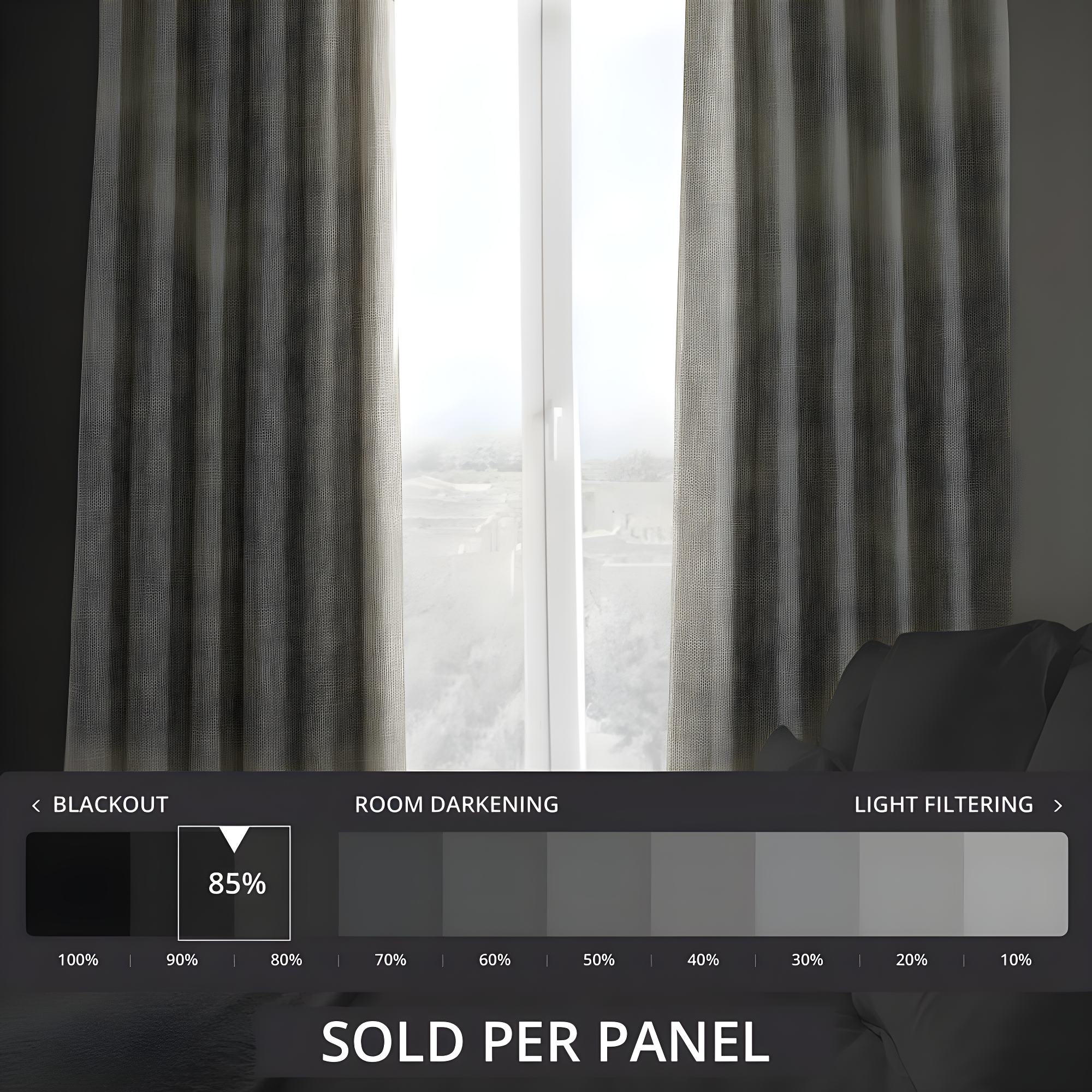HPD Half Price Drapes Oatmeal Faux Linen Room Darkening Curtains for Bedroom & Living Room Curtains (1 Panel), Door & Window Curtains 108 inches long, Rod Pocket curtains & drapes, 50W X 108L