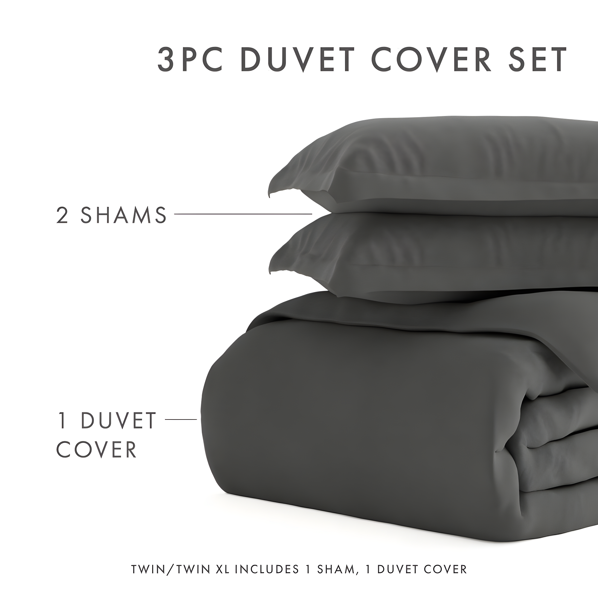 Gray Twin/Twin XL Ultra Soft Microfiber Duvet Cover Set