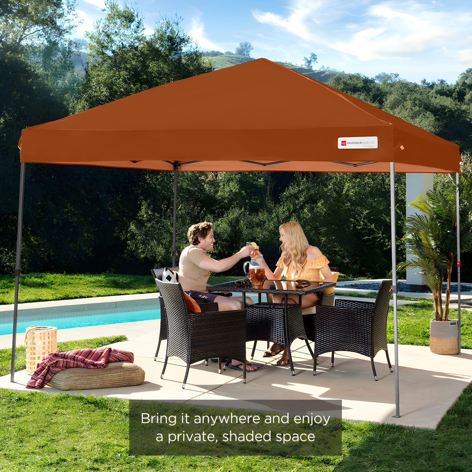 Best Choice Products Easy Setup Pop Up Canopy W/ 1-Button Setup, Wheeled Case, 4 Weight Bags