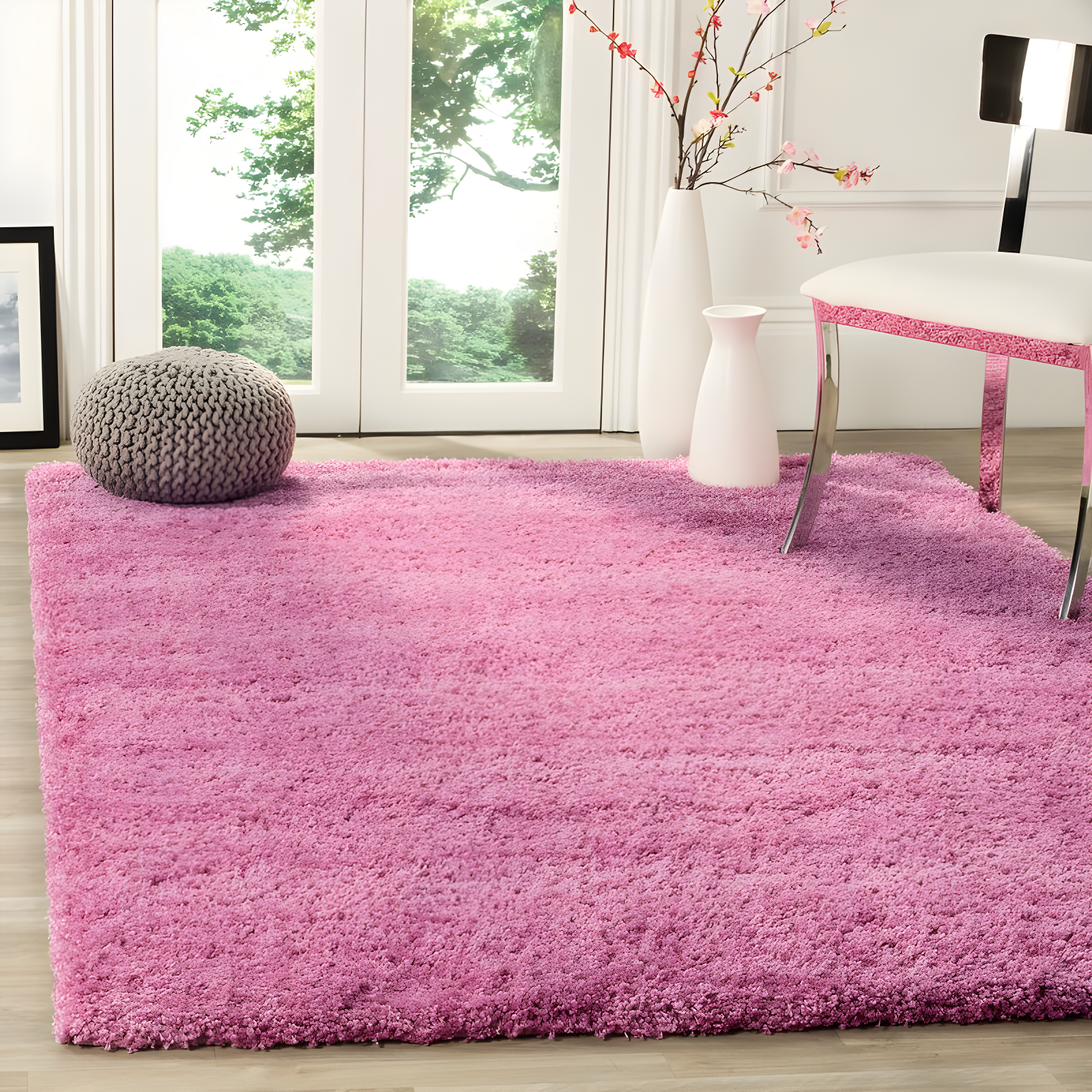 Shag SG151 Power Loomed Indoor Area Rug - Pink - 4'x6' - Safavieh.