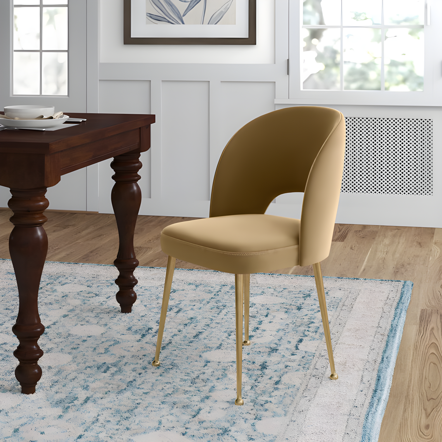 Swell Velvet Metal Side Chair