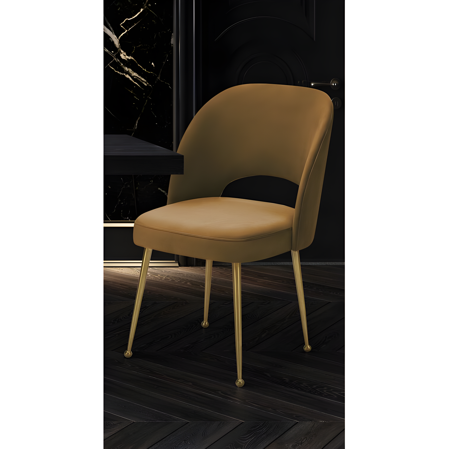Swell Velvet Metal Side Chair