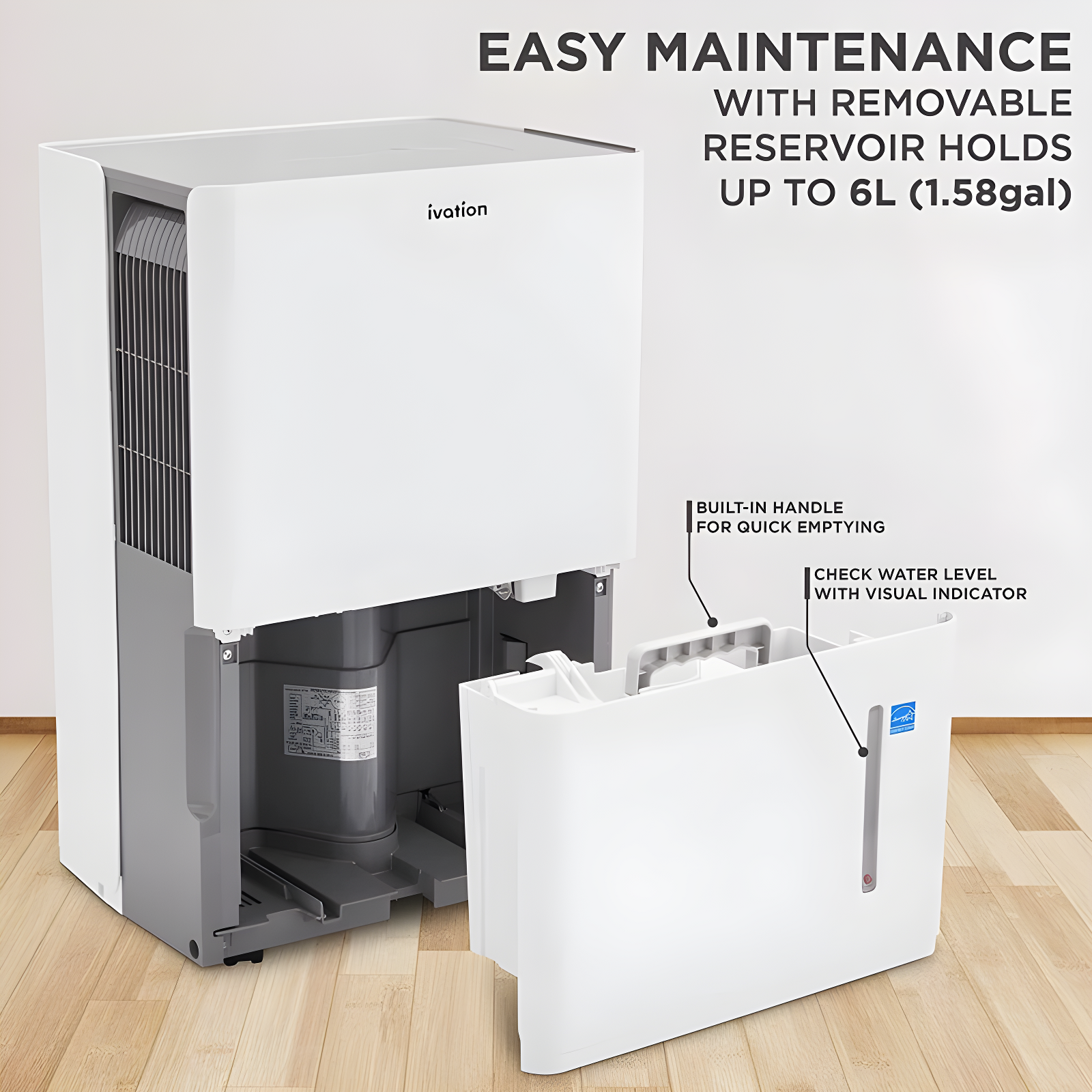 Ivation Ivation 50 Pints Tower Dehumidifier for Rooms up to 4500 Cubic Feet