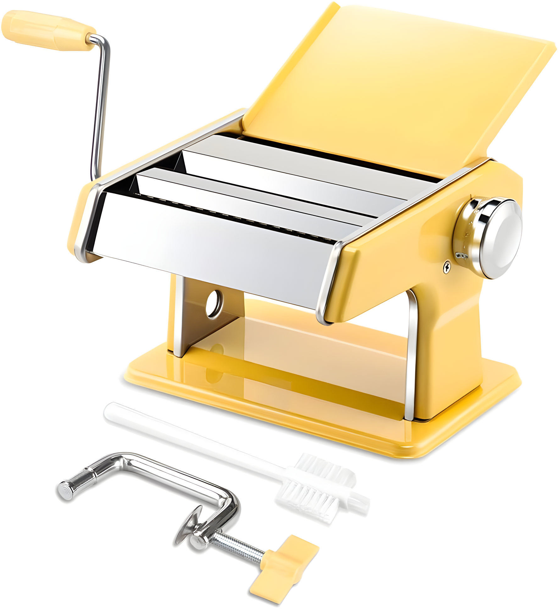 elabo Pasta Machine - Stainless Steel Roller Pasta Maker - 7 Adjustable Thickness Settings Noodles Maker with Hand Crank, Perfect for Spaghetti, Fettuccini, Lasagna or Dumpling Skins