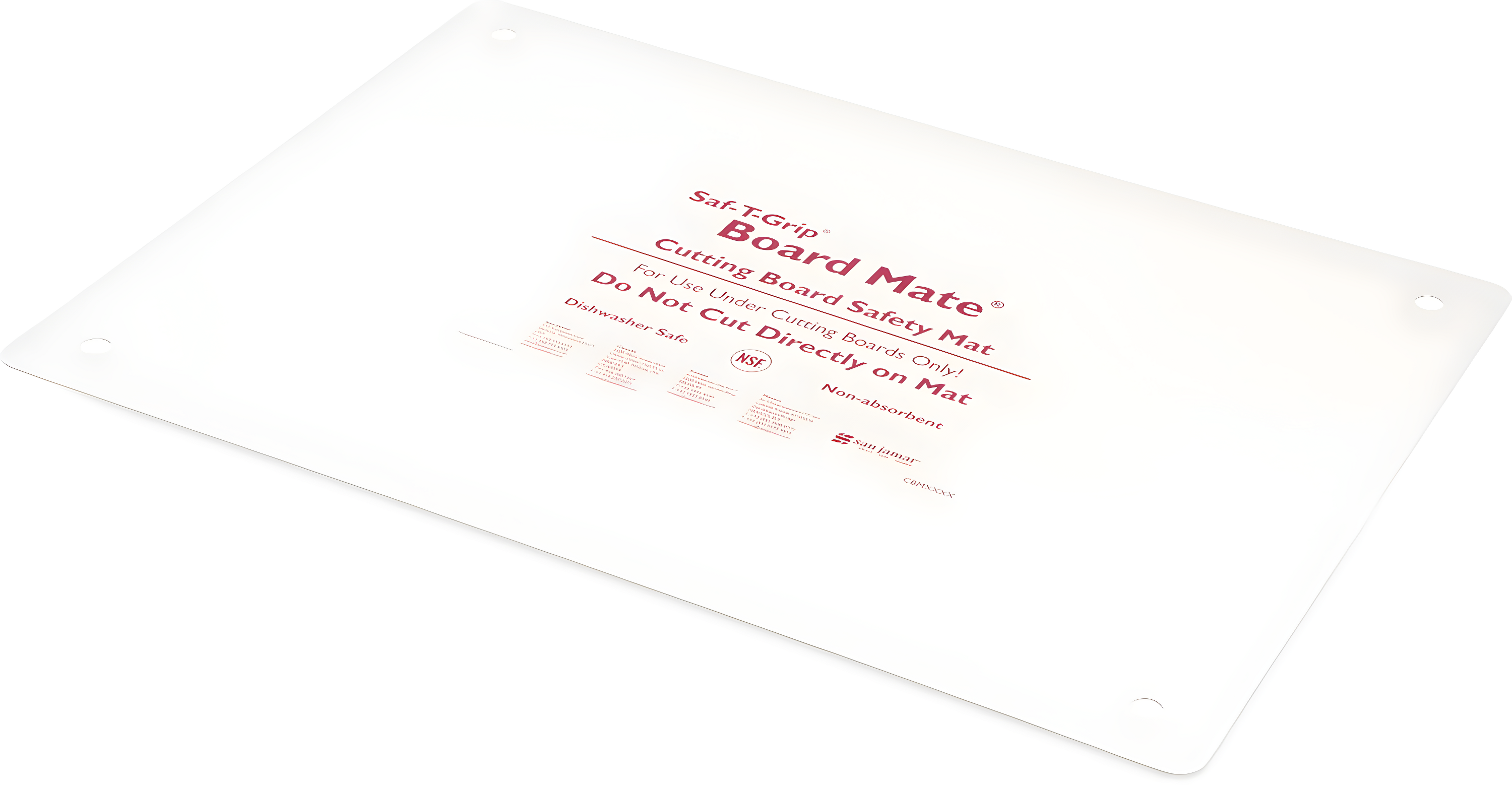 White Rectangular Plastic Non-Slip Chopping Mat, 22" x 16"