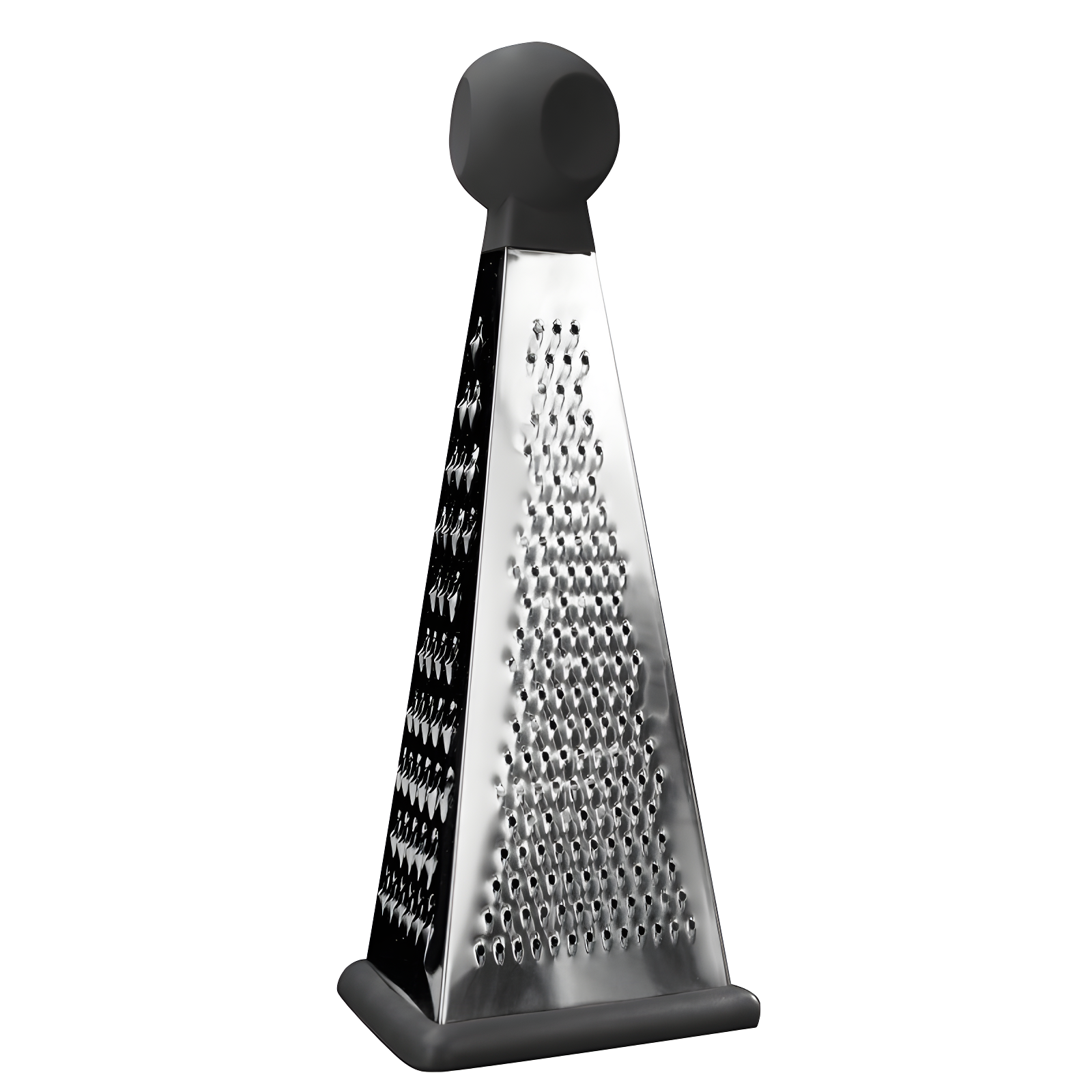 BergHOFF Essentials Stainless Steel 10" Large 3-Sided Pyramid Grater, Black