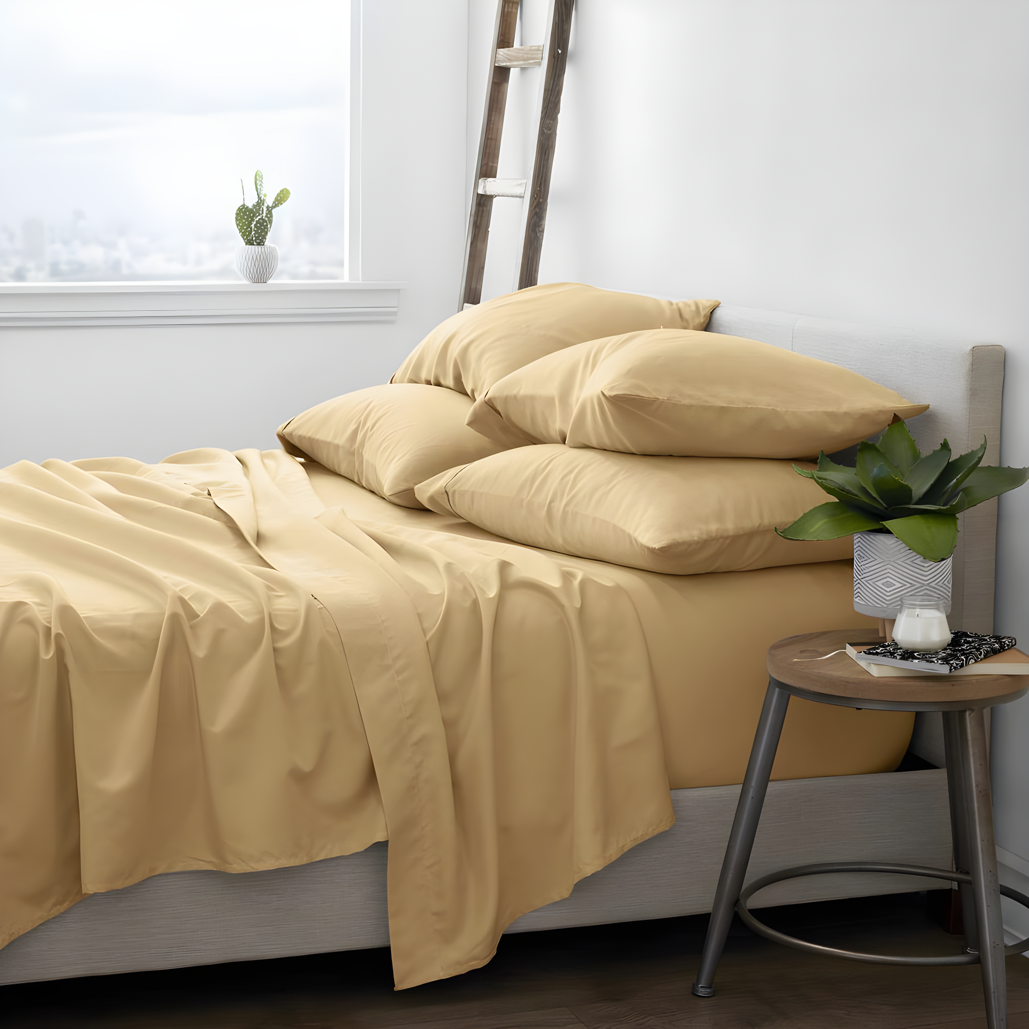 Gold Twin XL Deep Pocket Microfiber Sheet Set