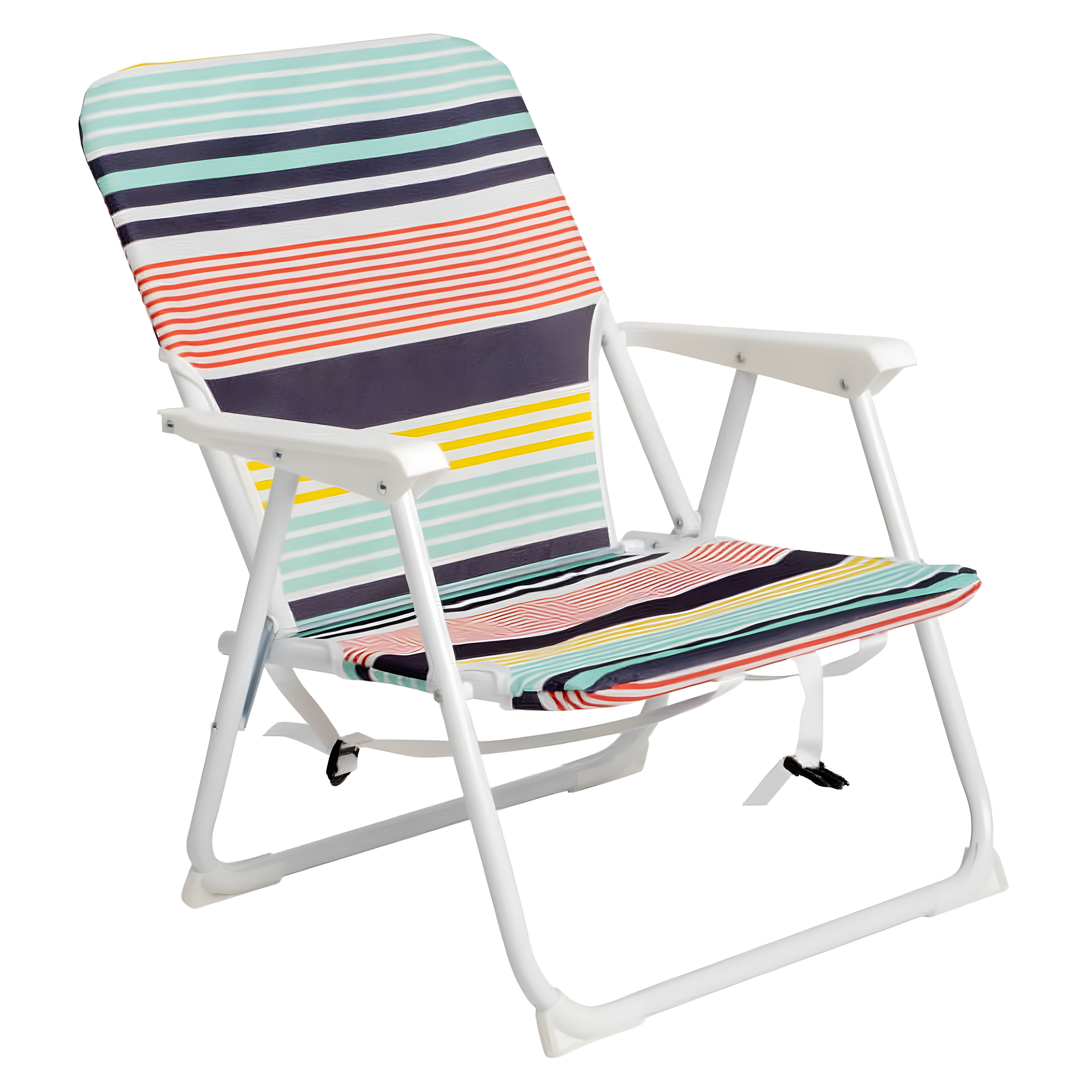 Fithood 56*60*63cm 100kg Oxford Cloth White Iron Frame Beach Chair Color small size