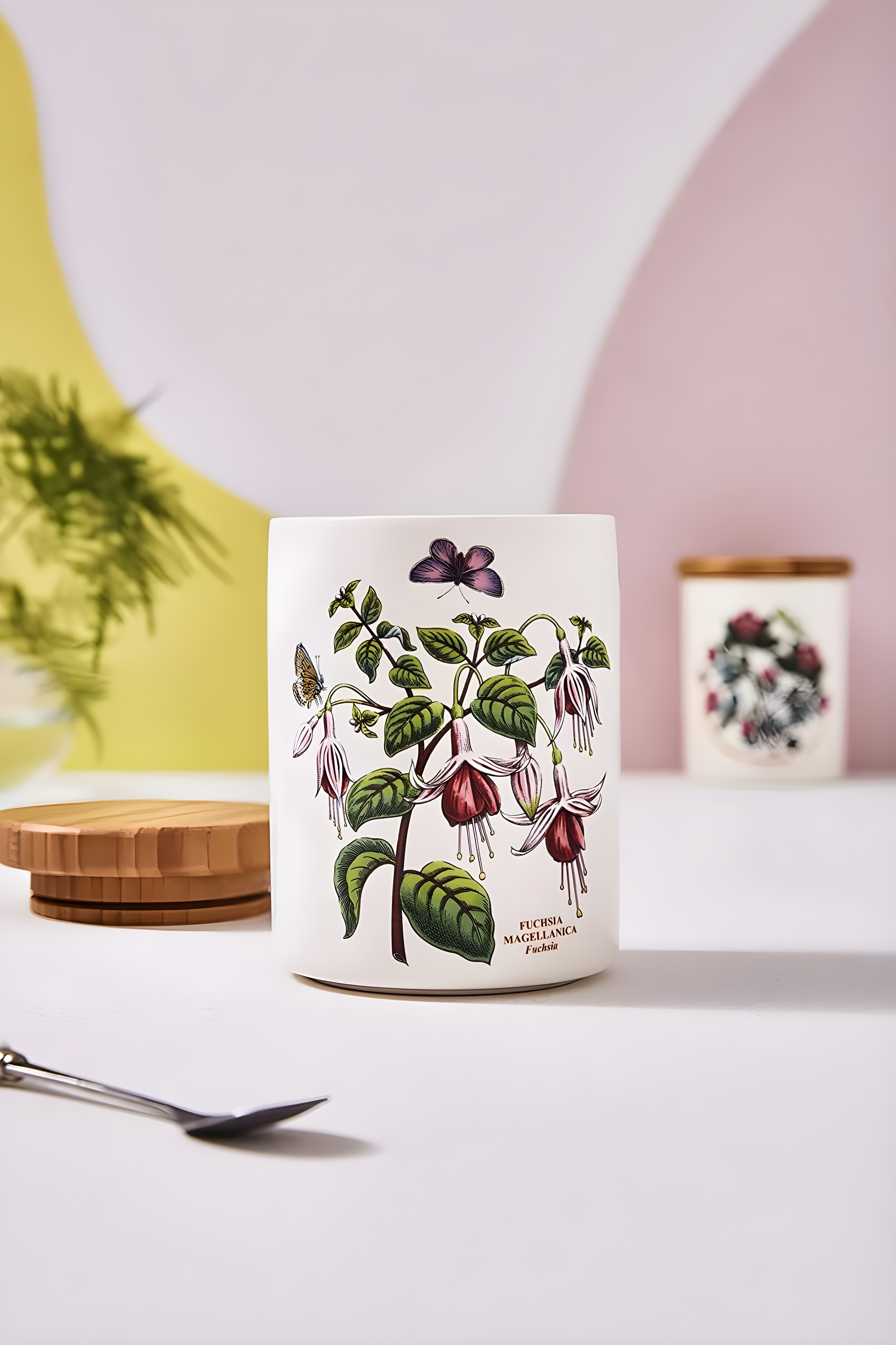 Portmeirion Botanic Garden 5.5" Airtight Canister Fuchsia
