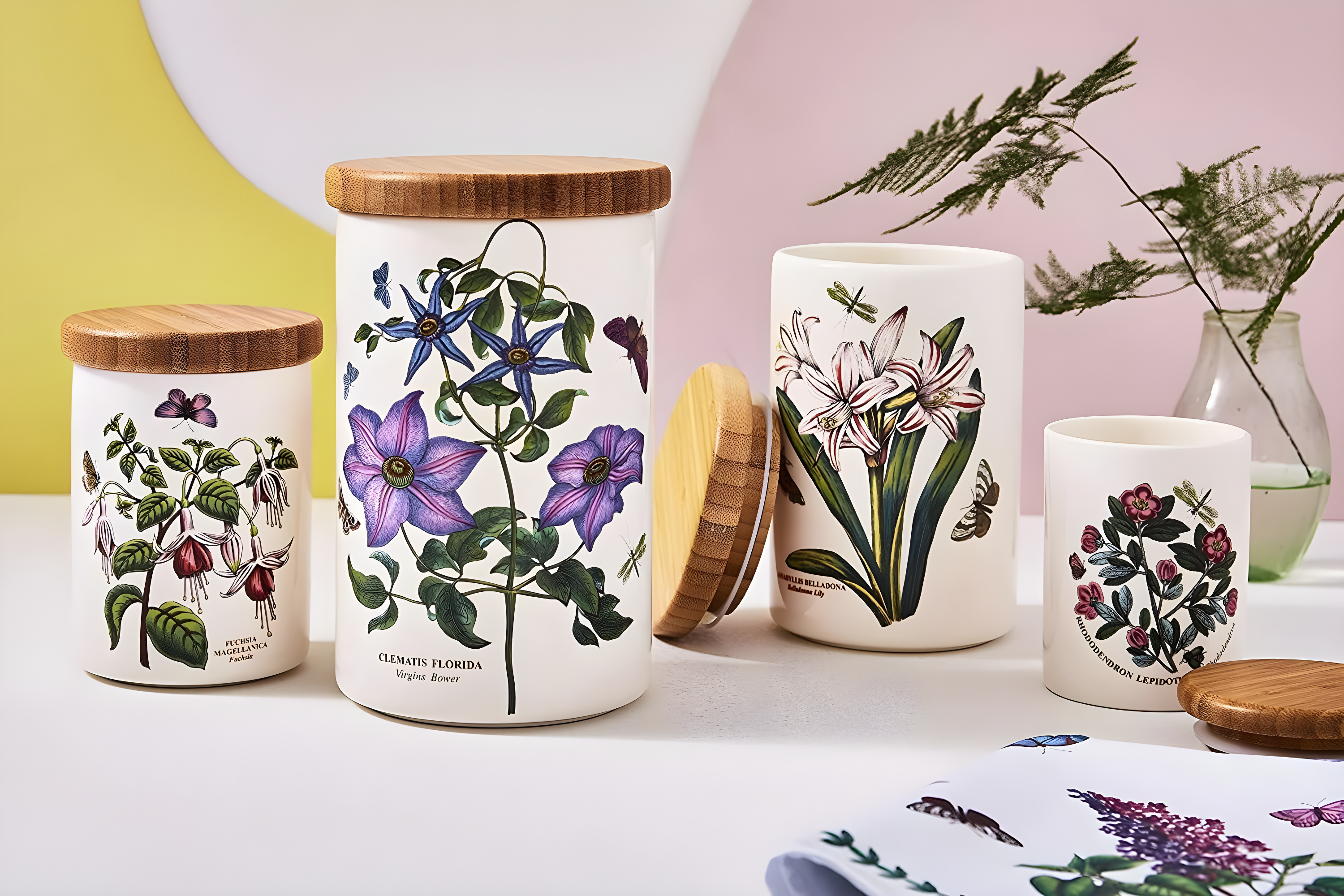 Portmeirion Botanic Garden 5.5" Airtight Canister Fuchsia