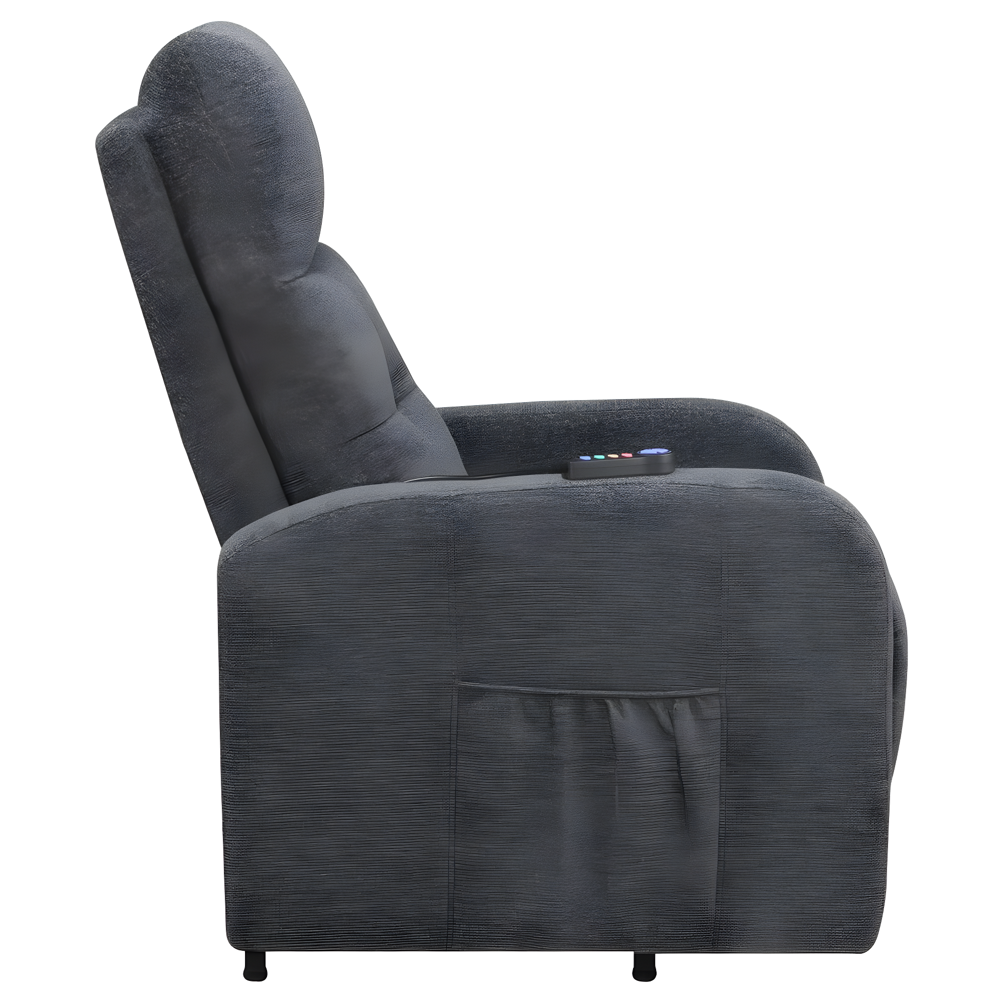 Coaster Howie Tufted Fabric Upholstered Power Lift Recliner in Charcoal