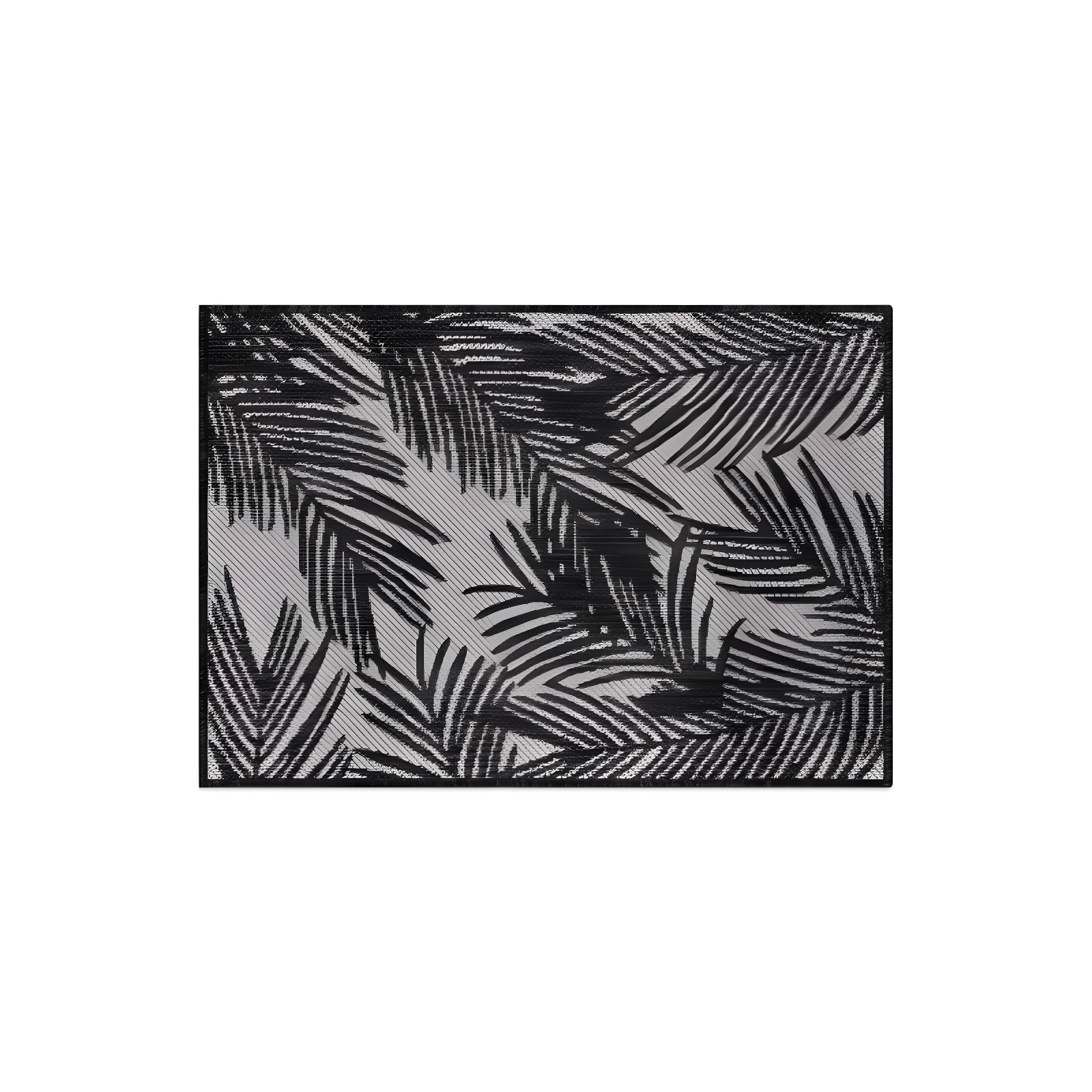 World Rug Gallery Contemporary Distressed Leaves Textured Flat Weave Indoor/Outdoor Area Rug - BLACK 2'x3'