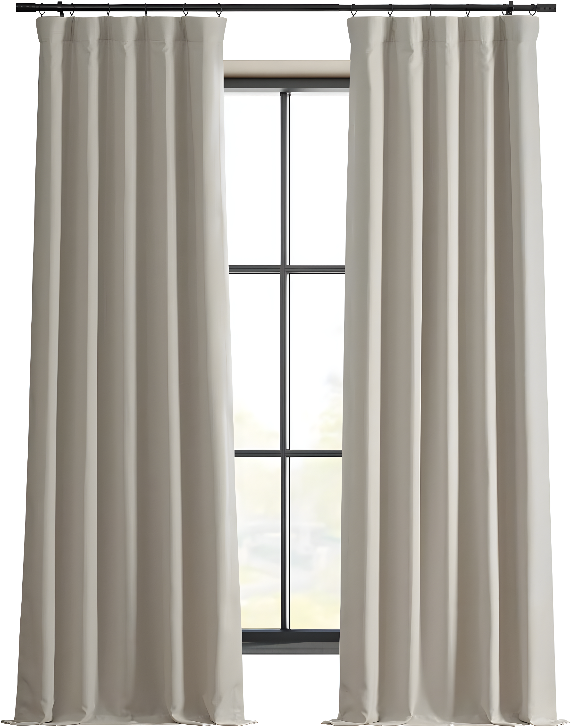 Signature Caravan Beige Faux Linen Blackout Curtain (1 Panel), Caravan Beige, 50W X 96L