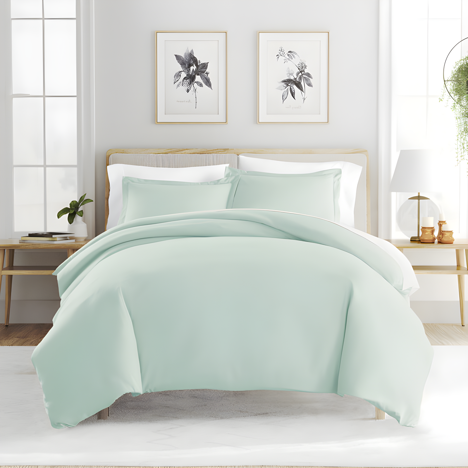 Duvet Cover Set Super Soft Microfiber Bedding in Solid Colors