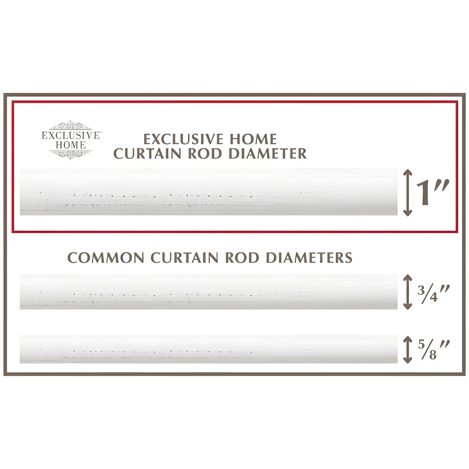 Exclusive Home 36"-72" Duke Curtain Rod - Distressed White: Iron, Single Rod, 25 lb Capacity, Rounded Cap Finial