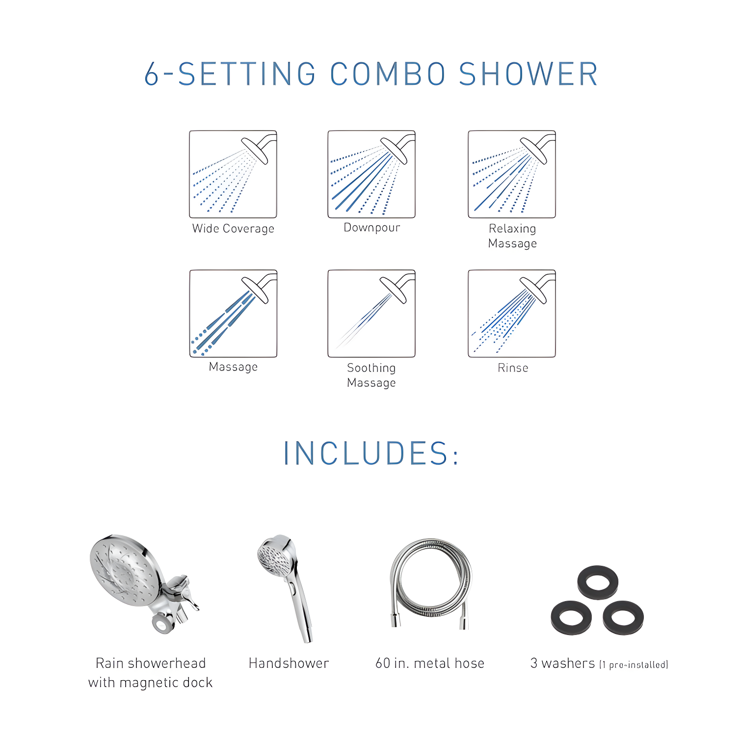 Engage Multi Function Dual Shower Head with Magnetix