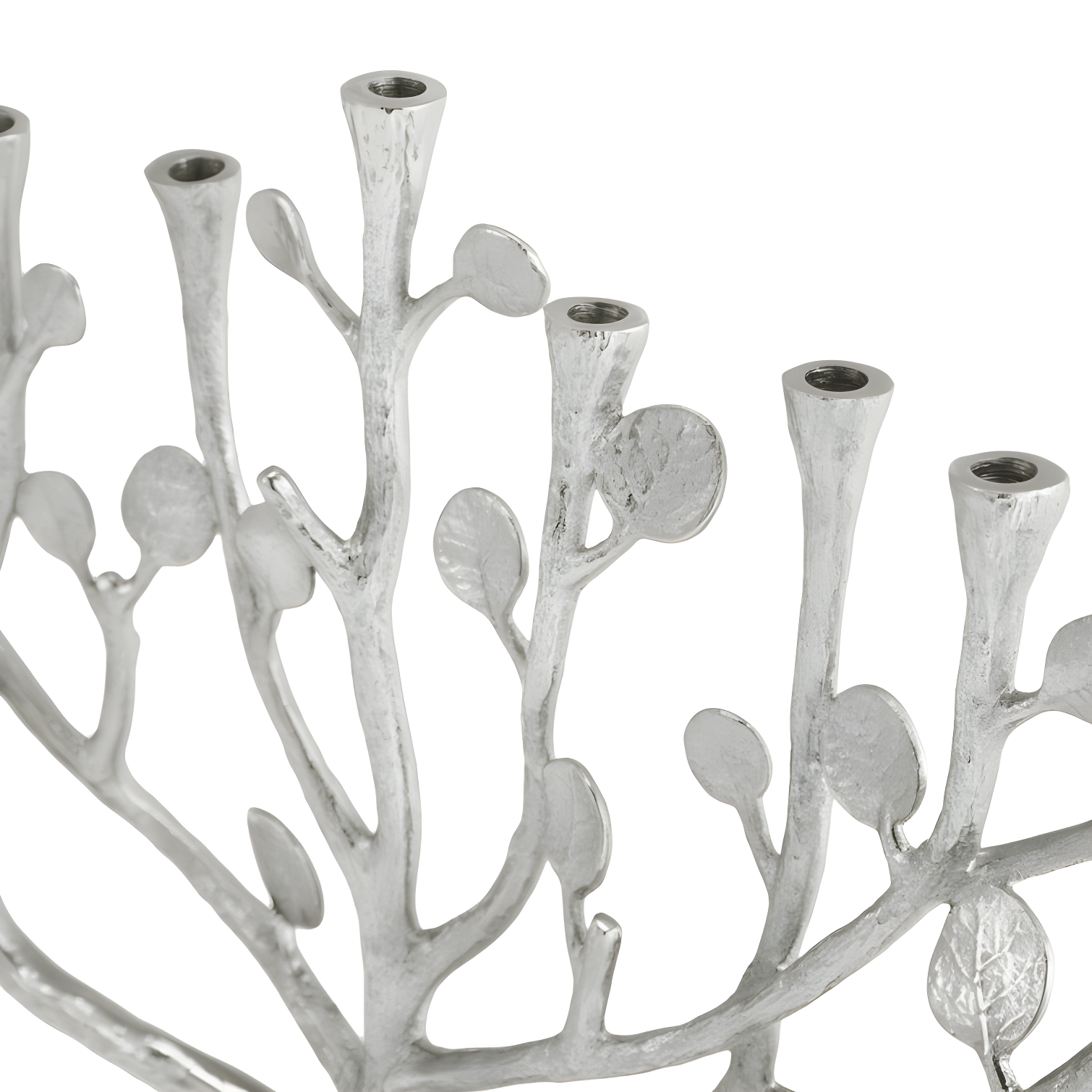 Michael Aram Botanical Leaf Silver Menorah with Marble Base