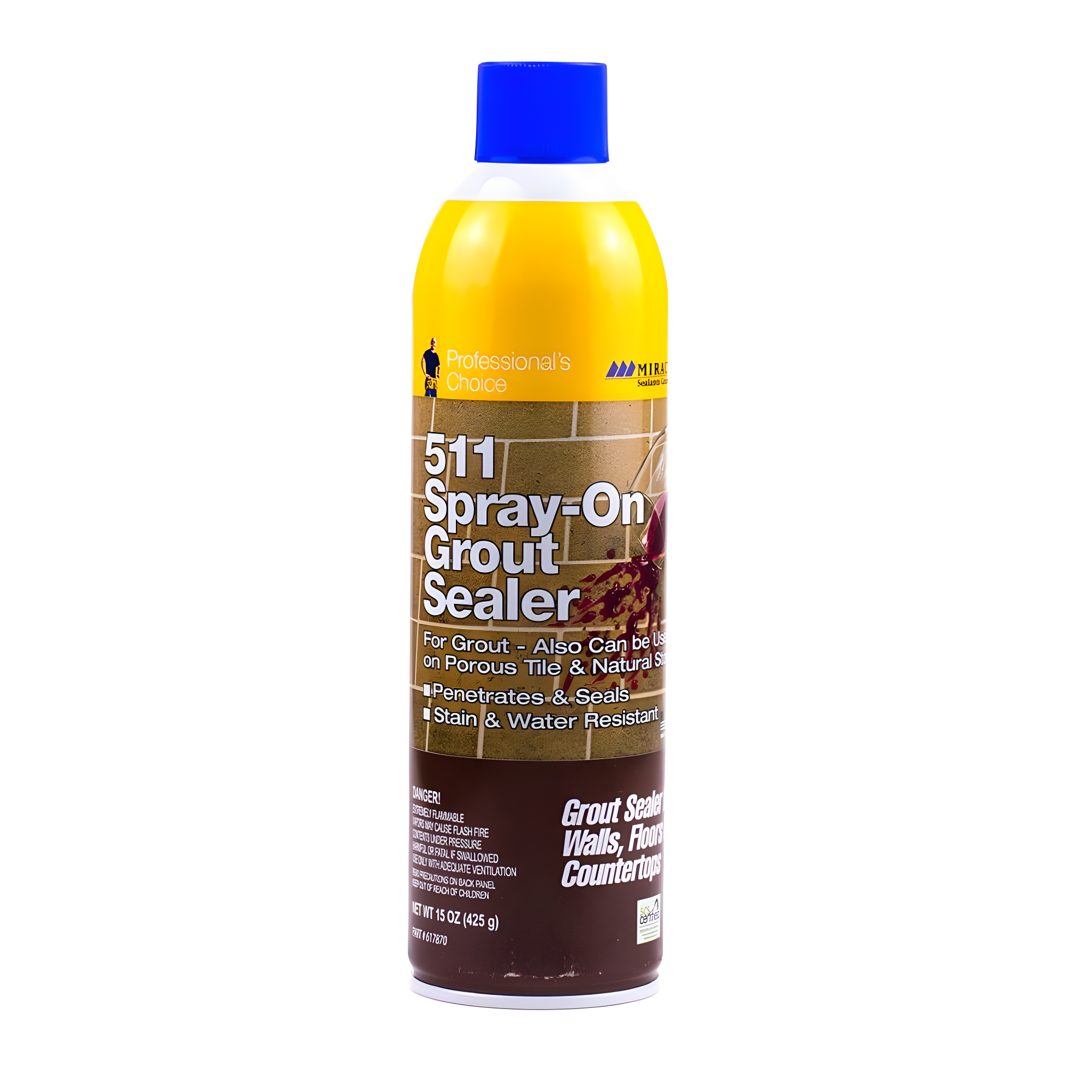 Miracle Sealants 511 Spray-On Grout Sealer, 15oz, Aerosol