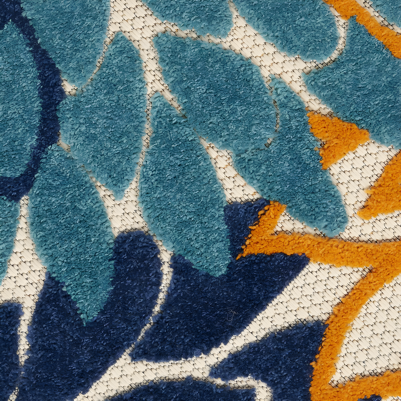 Nourison Aloha Floral Bloom Flatweave High-Low Indoor Outdoor Round Rug Multicolor 7'10" x 7'10"