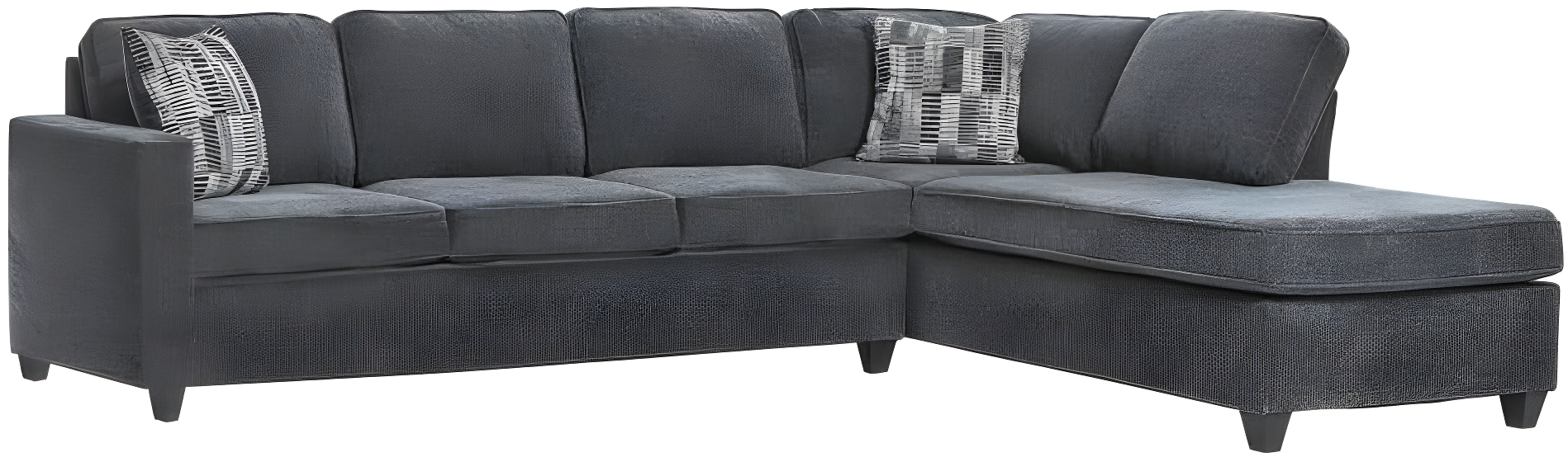 Coaster Mccord 2-piece Chenille Upholstered Cushion Back Sectional Dark Gray