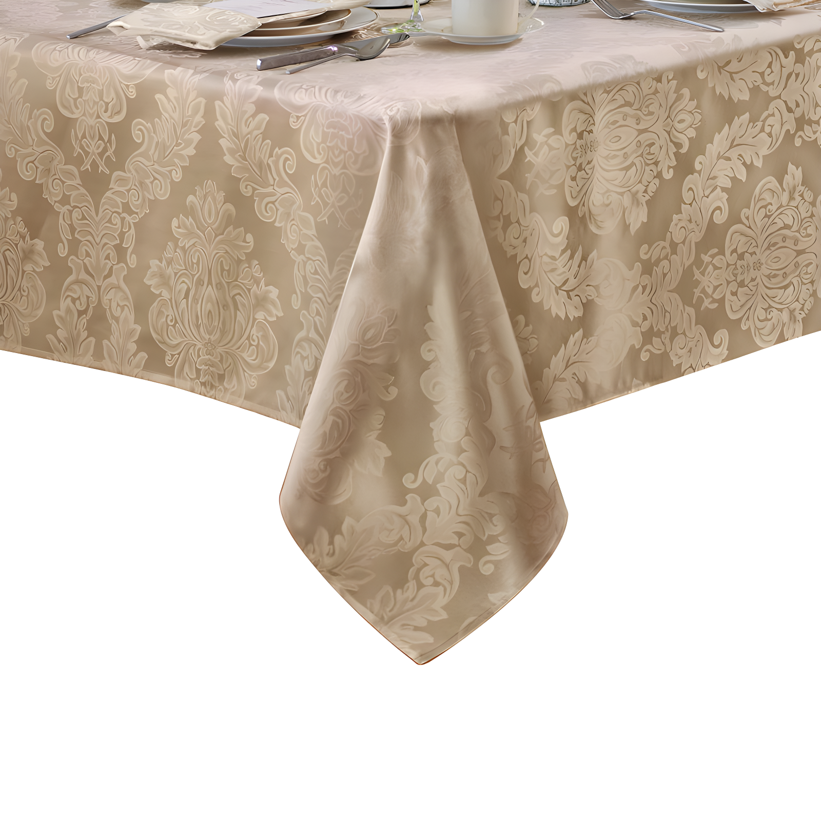 Ophelia & Co. Burchfield Solid Floral Jacquard Damask Polyester Tablecloth