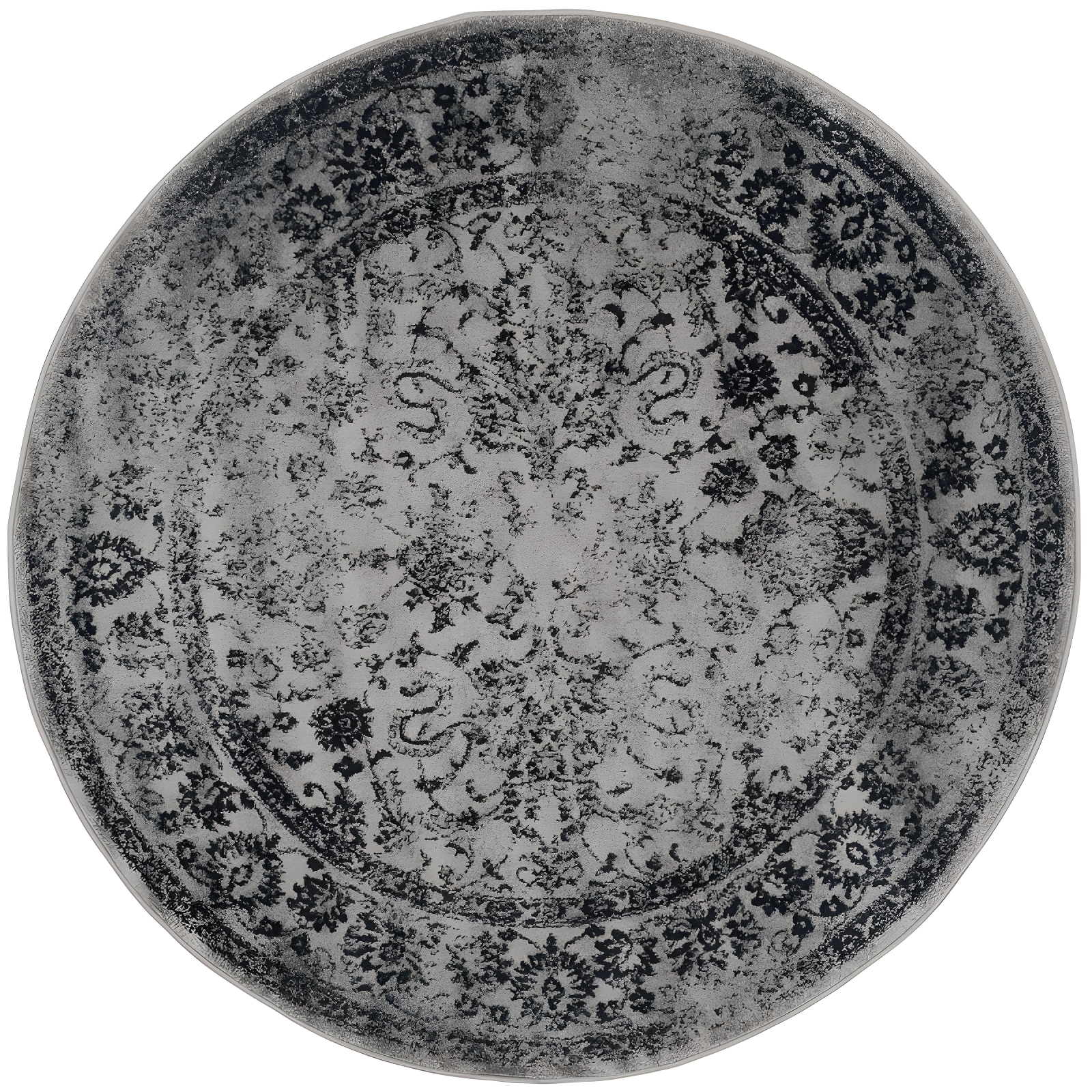 Adirondack ADR109 Machine Made Indoor Area Rug - Grey/Black - 8' Round - Safavieh