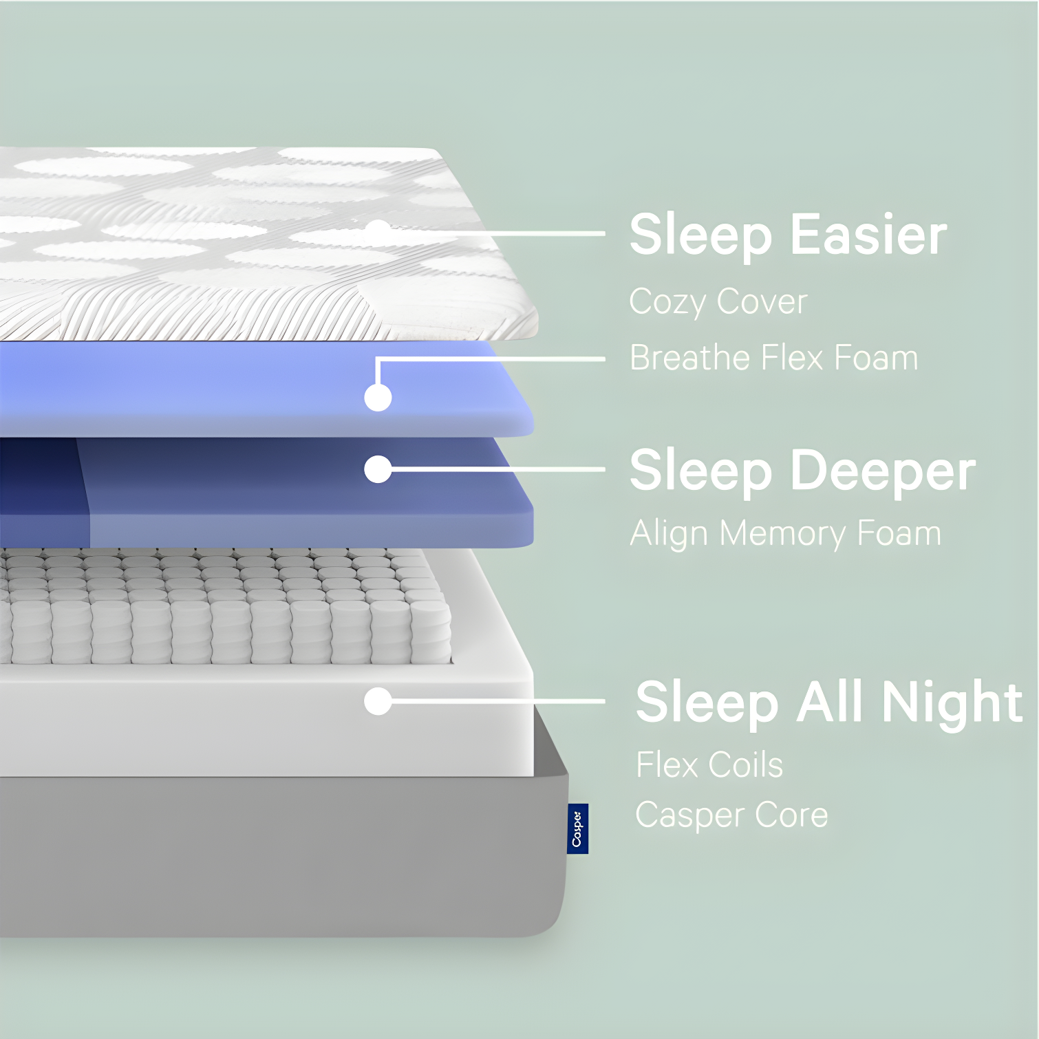 Casper Sleep Original Foam Hybrid 11" Medium Firm Memory Foam Mattress