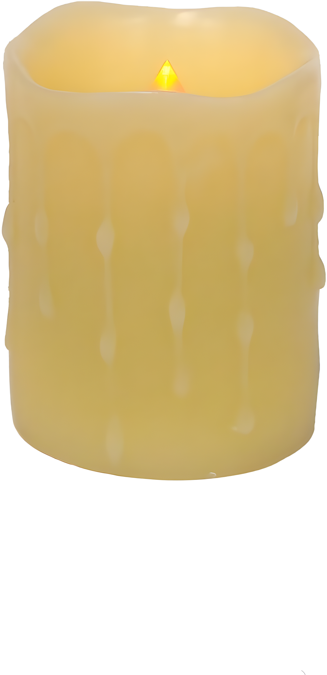 Led Wax Dripping Pillar Candle (Set Of 4) 3"D X 4"H Wax, Plastic - 2 C Batteries Not Incld.