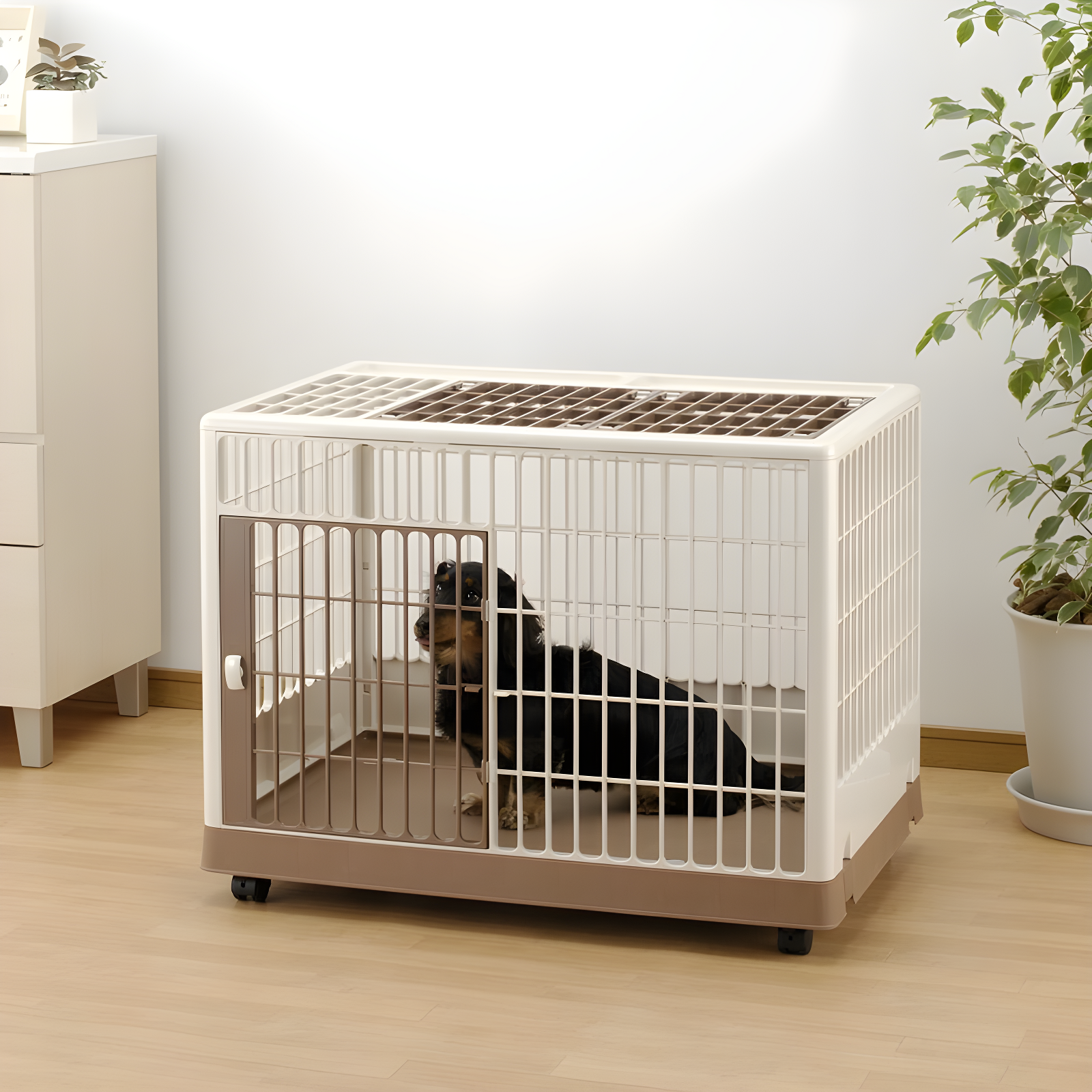Richell Plastic Pet Crate with 2 Doors