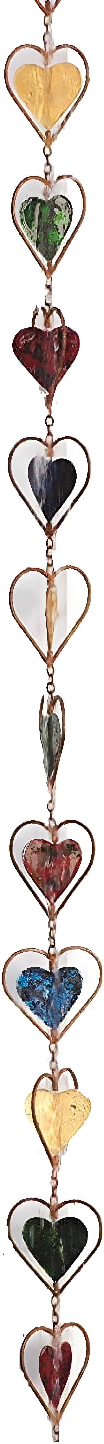 Ancient Graffiti Multicolor Heart Rain Chain, 4" x 96" x 4"